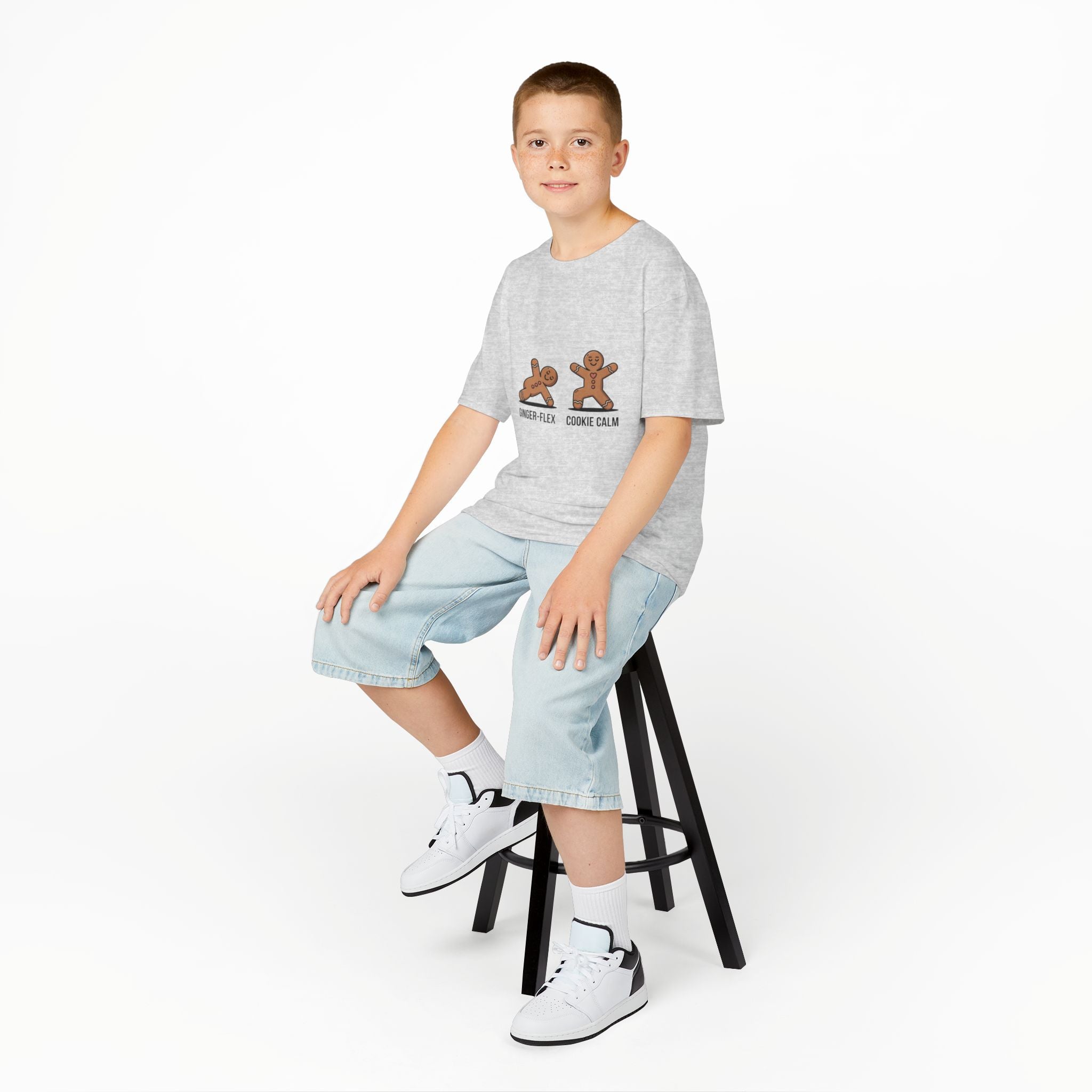Gingerbread Workout Kids Tee - Ginger-Flex & Cookie Calm Design