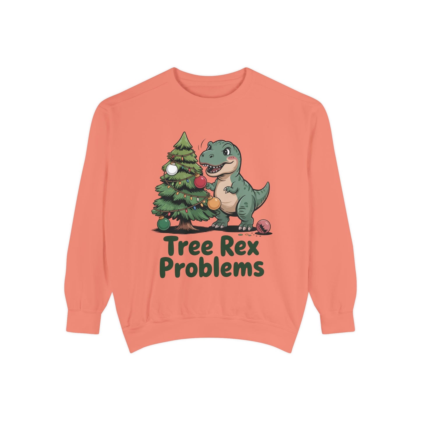 Dinosaur Christmas Sweatshirt - Tree Rex Problems