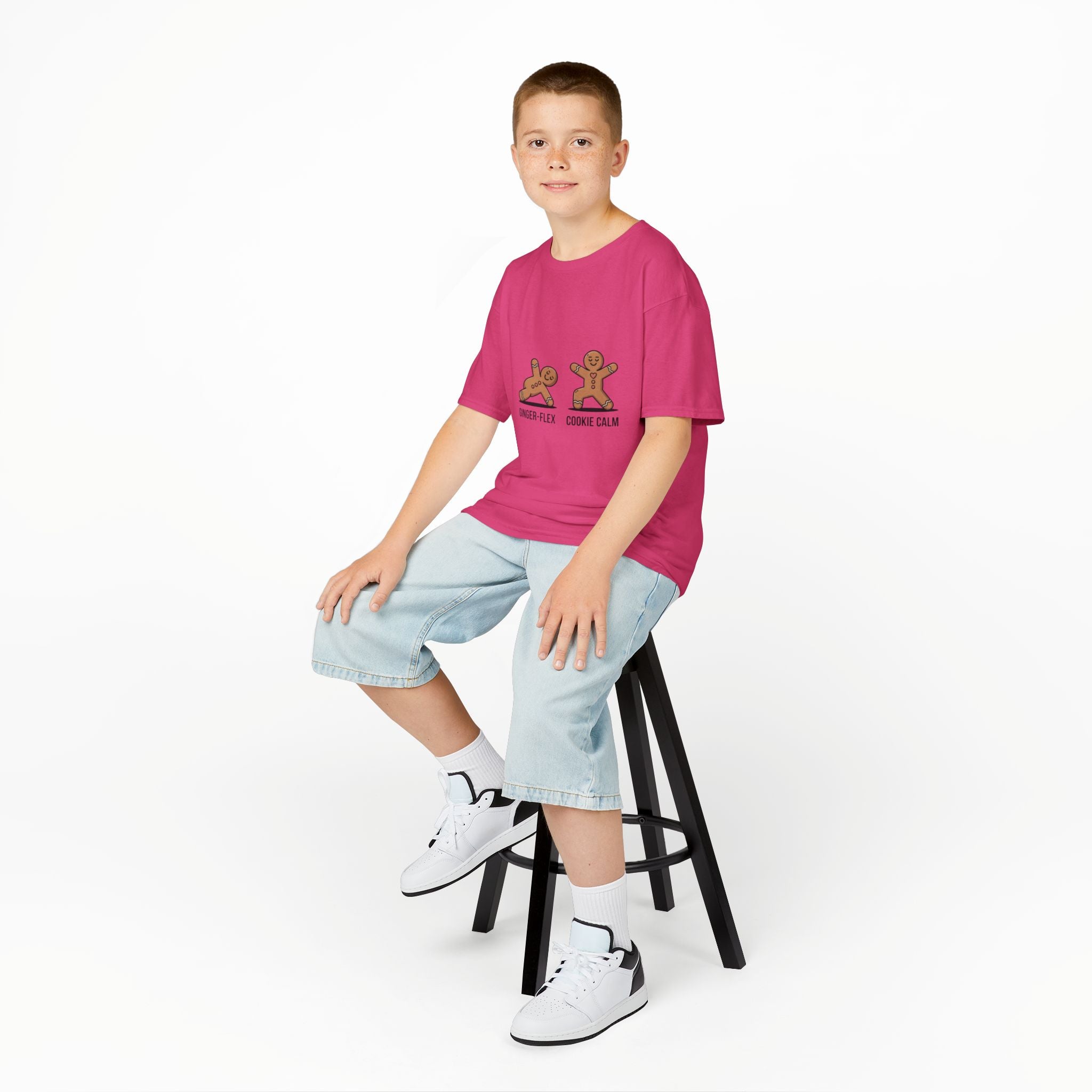 Gingerbread Workout Kids Tee - Ginger-Flex & Cookie Calm Design
