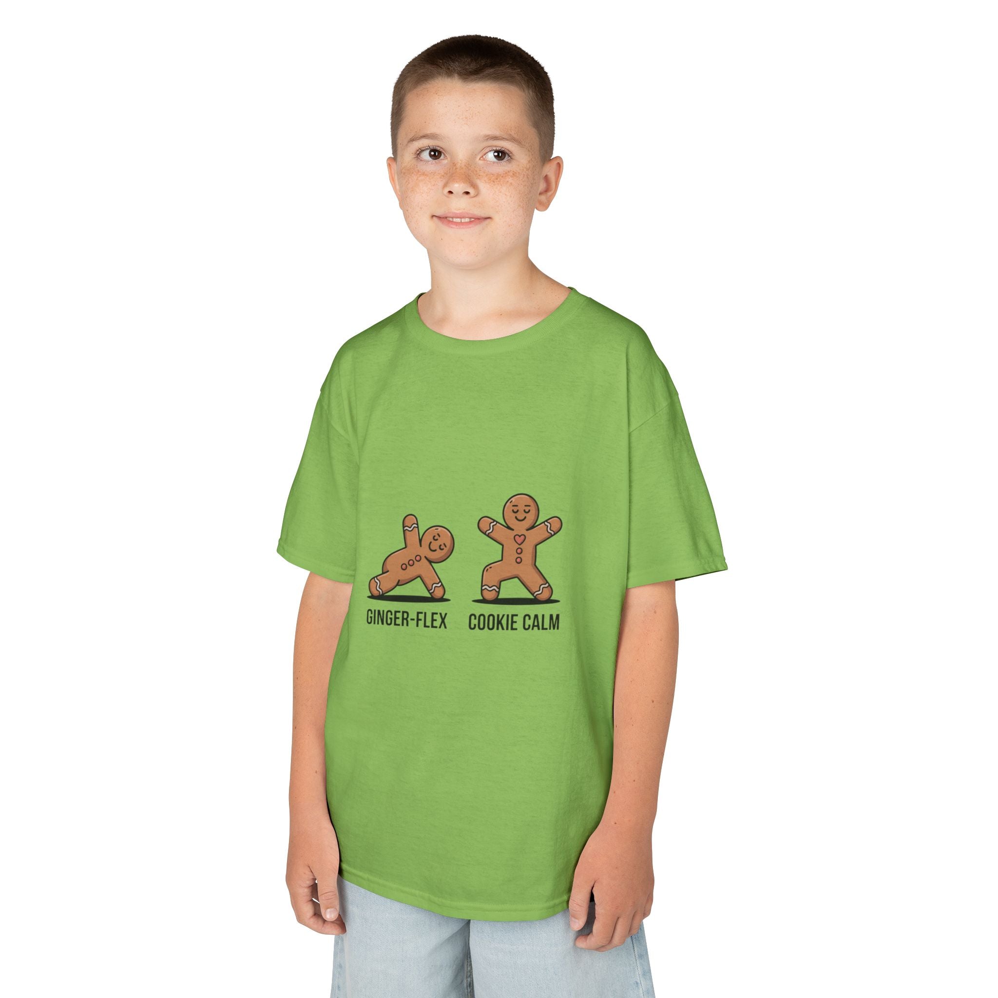 Gingerbread Workout Kids Tee - Ginger-Flex & Cookie Calm Design