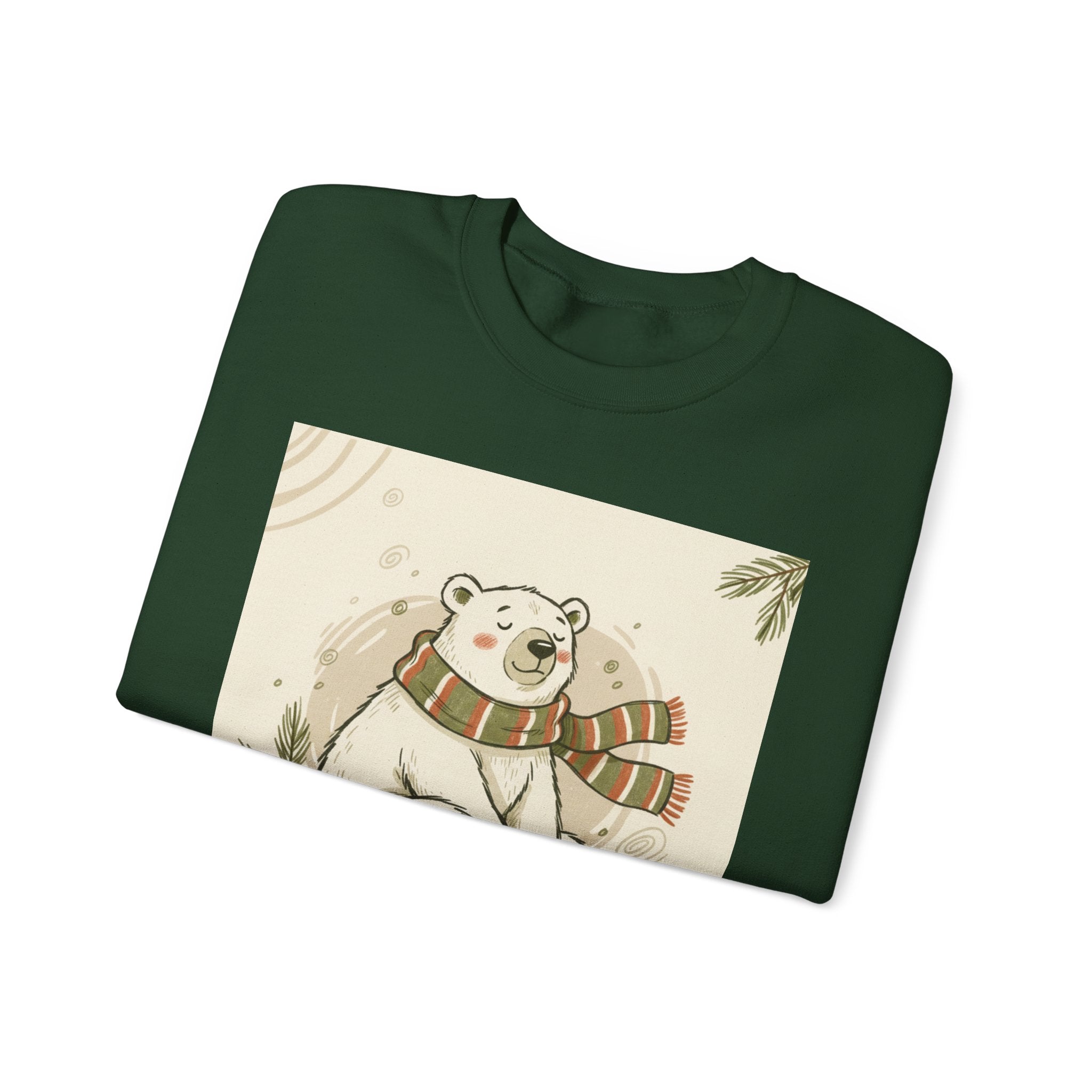 Crewneck Sweatshirt - Chillin' until Christmas - Polar Bear Scarf Design
