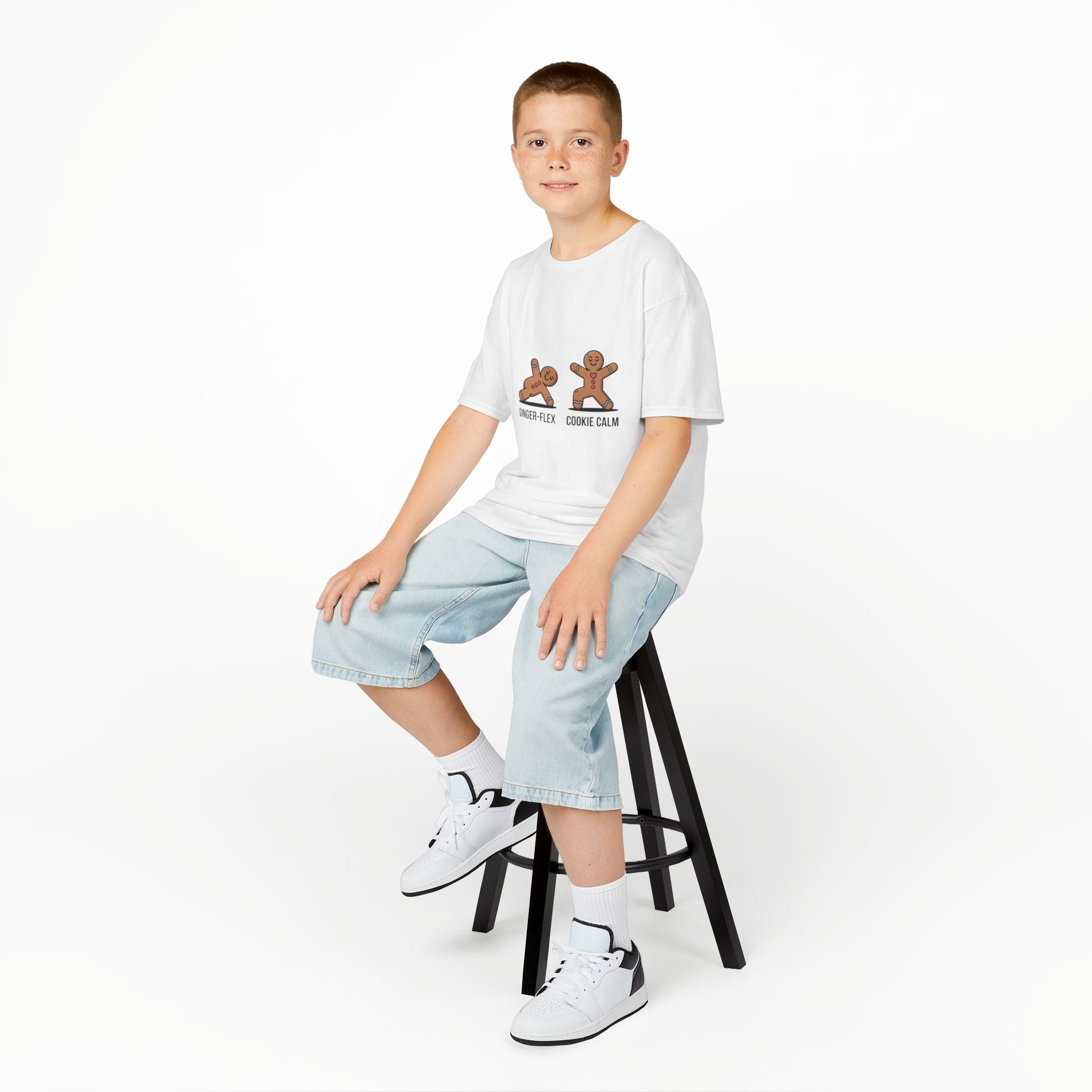 Gingerbread Workout Kids Tee - Ginger-Flex & Cookie Calm Design