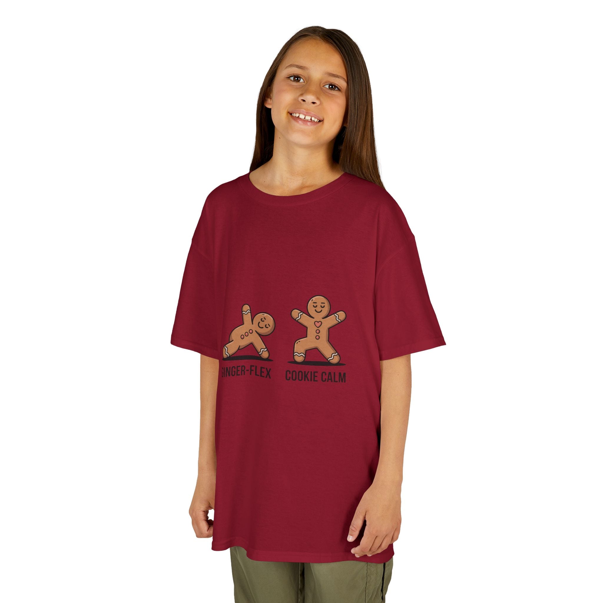 Gingerbread Workout Kids Tee - Ginger-Flex & Cookie Calm Design