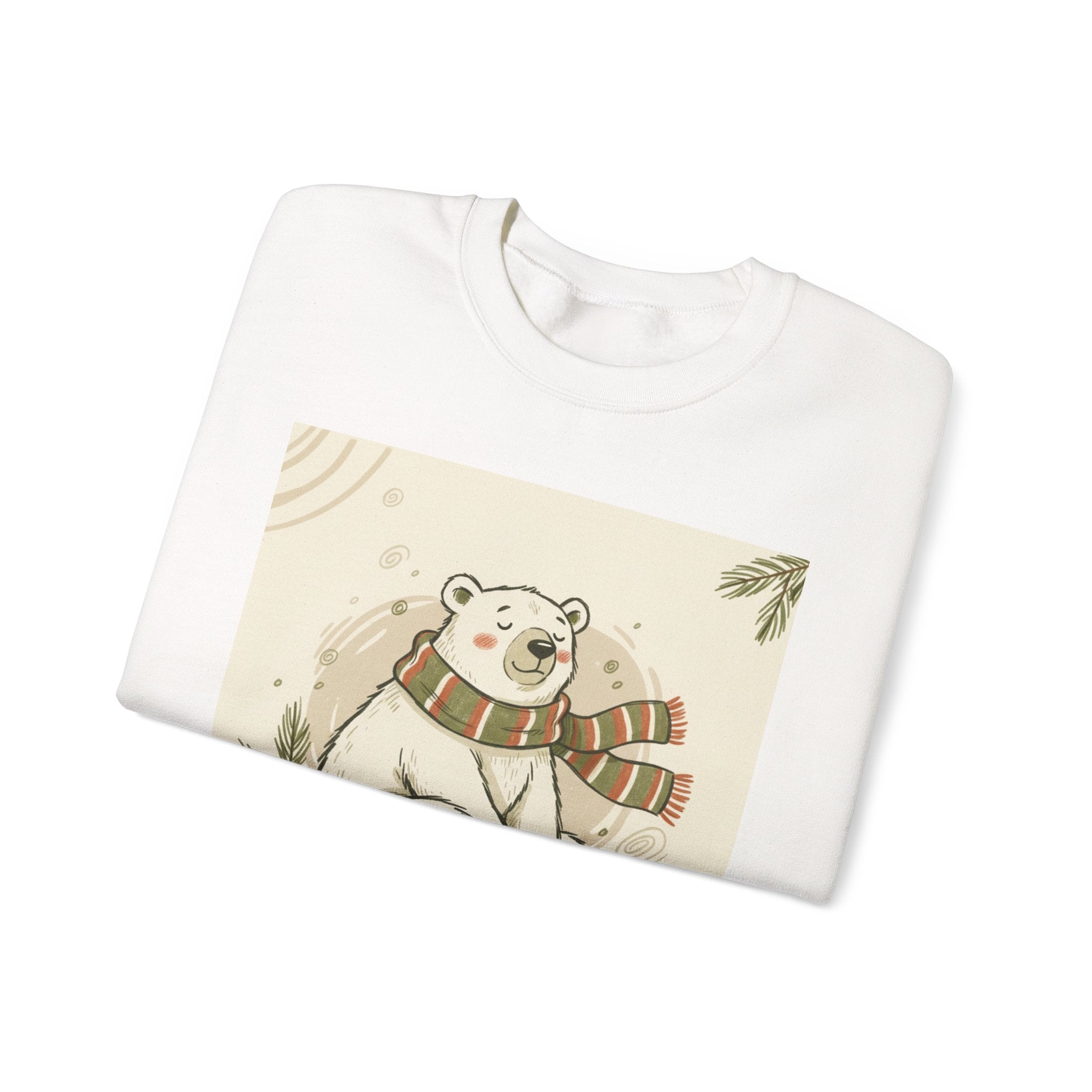 Crewneck Sweatshirt - Chillin' until Christmas - Polar Bear Scarf Design