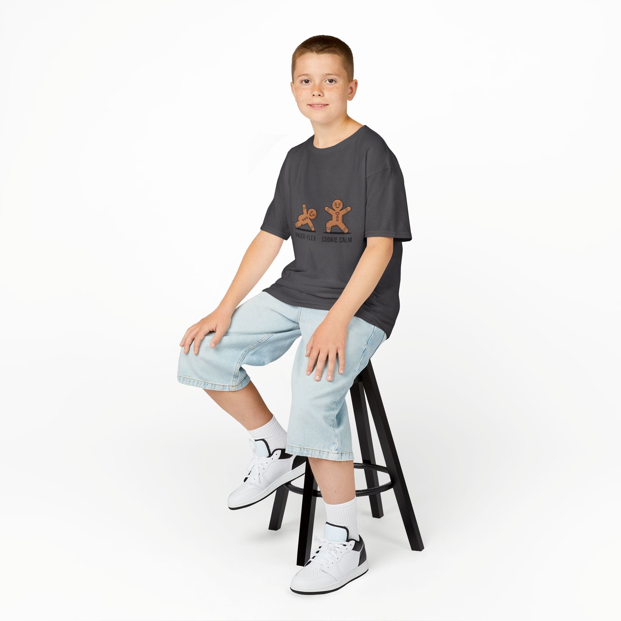 Gingerbread Workout Kids Tee - Ginger-Flex & Cookie Calm Design