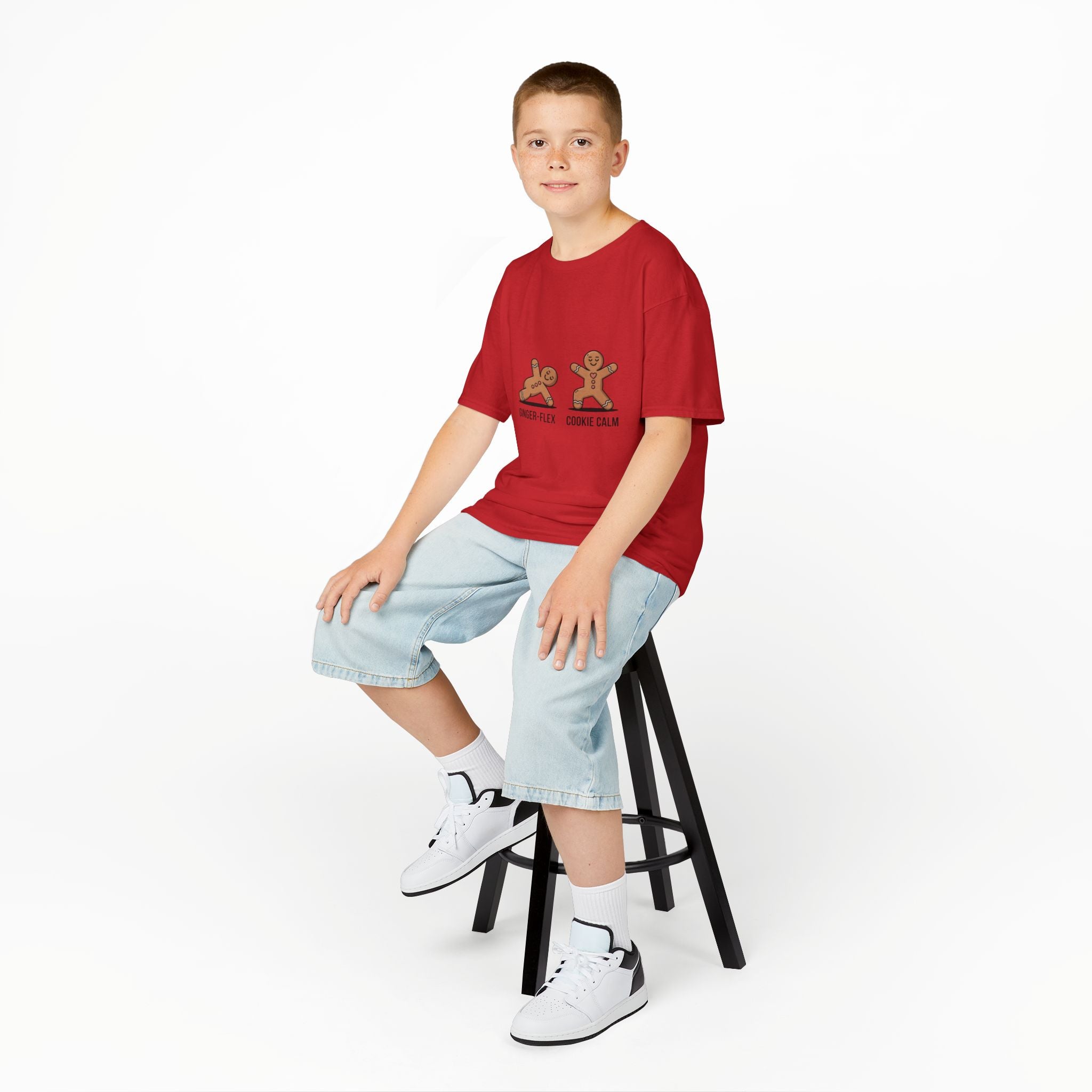 Gingerbread Workout Kids Tee - Ginger-Flex & Cookie Calm Design