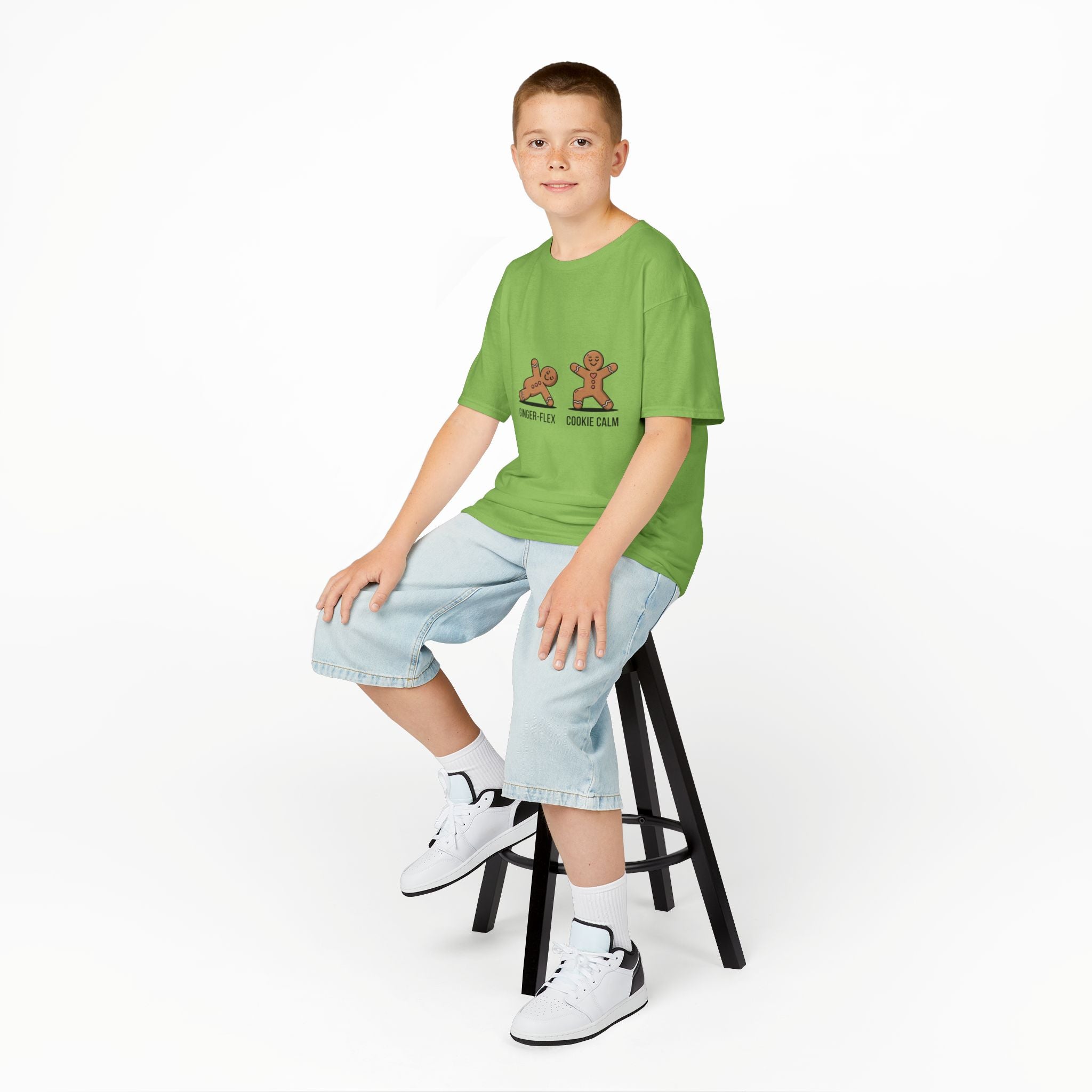 Gingerbread Workout Kids Tee - Ginger-Flex & Cookie Calm Design