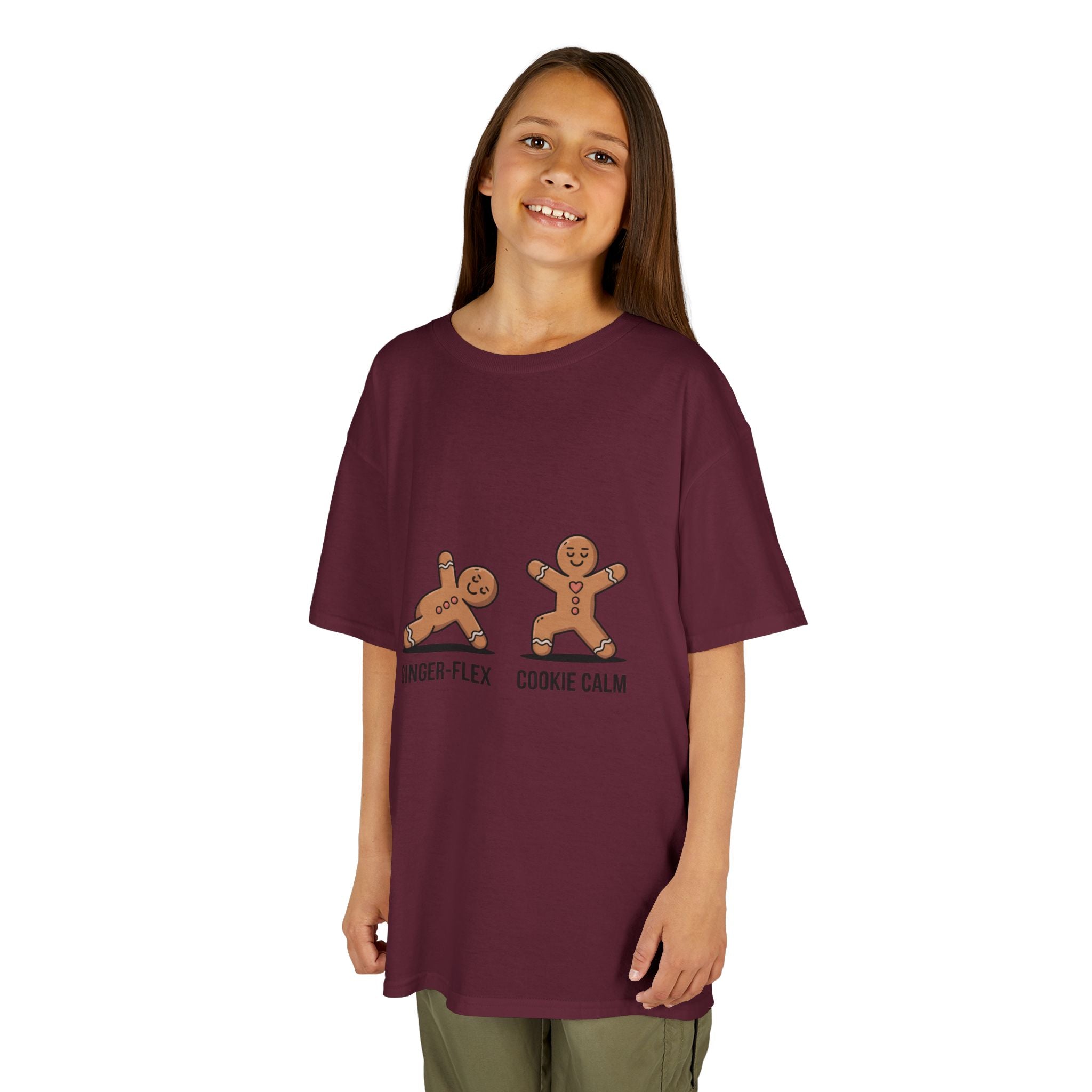 Gingerbread Workout Kids Tee - Ginger-Flex & Cookie Calm Design