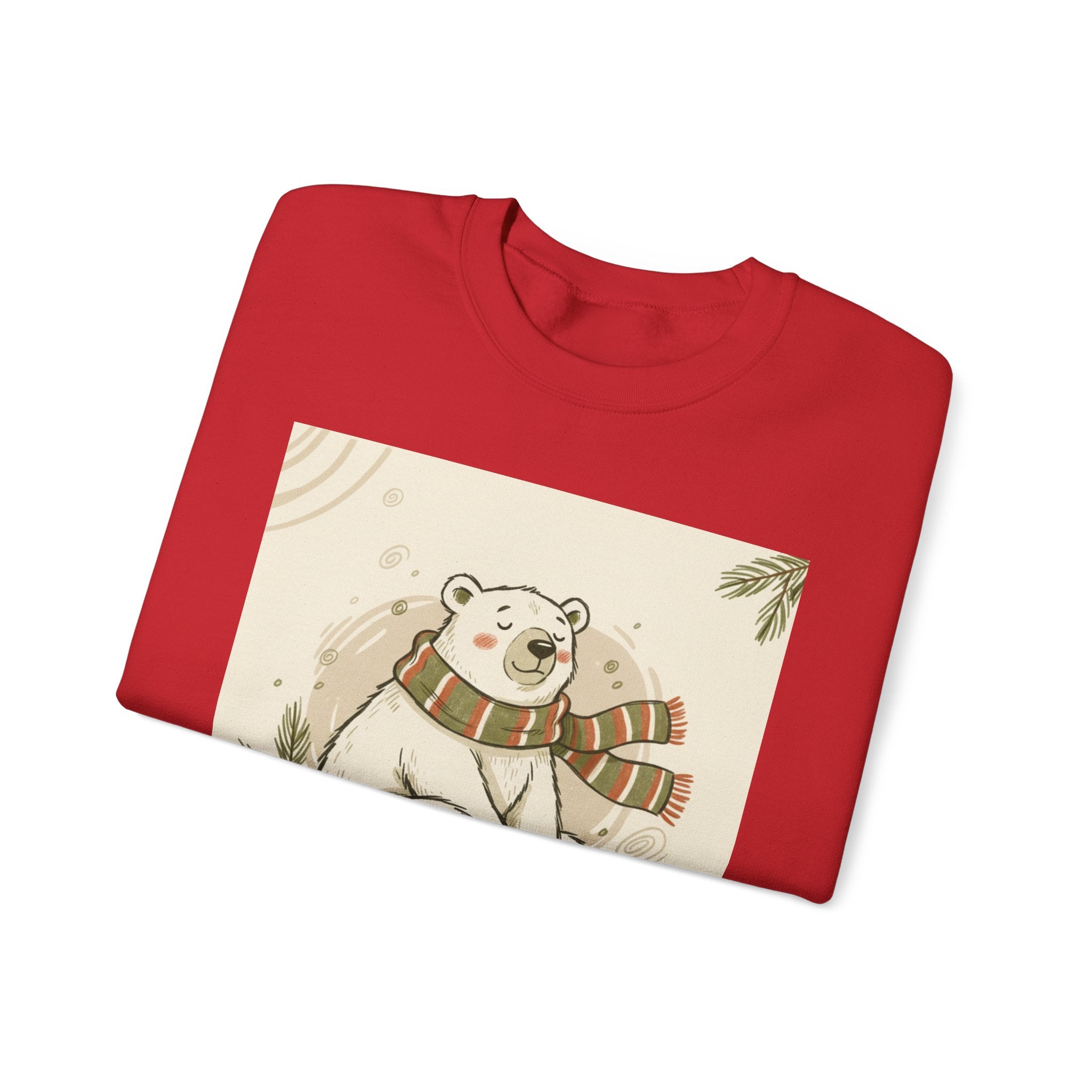Crewneck Sweatshirt - Chillin' until Christmas - Polar Bear Scarf Design