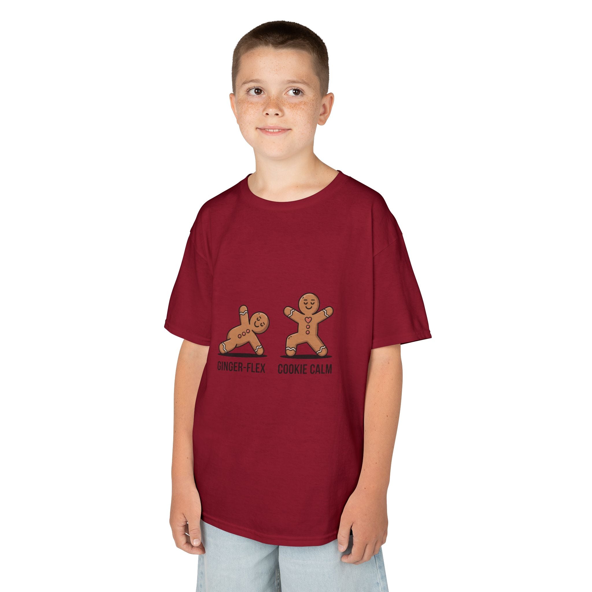 Gingerbread Workout Kids Tee - Ginger-Flex & Cookie Calm Design
