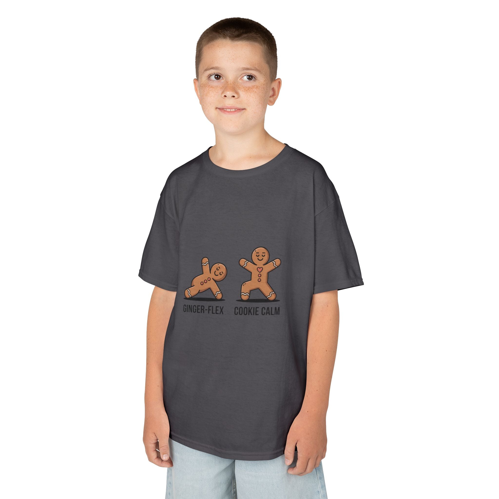 Gingerbread Workout Kids Tee - Ginger-Flex & Cookie Calm Design