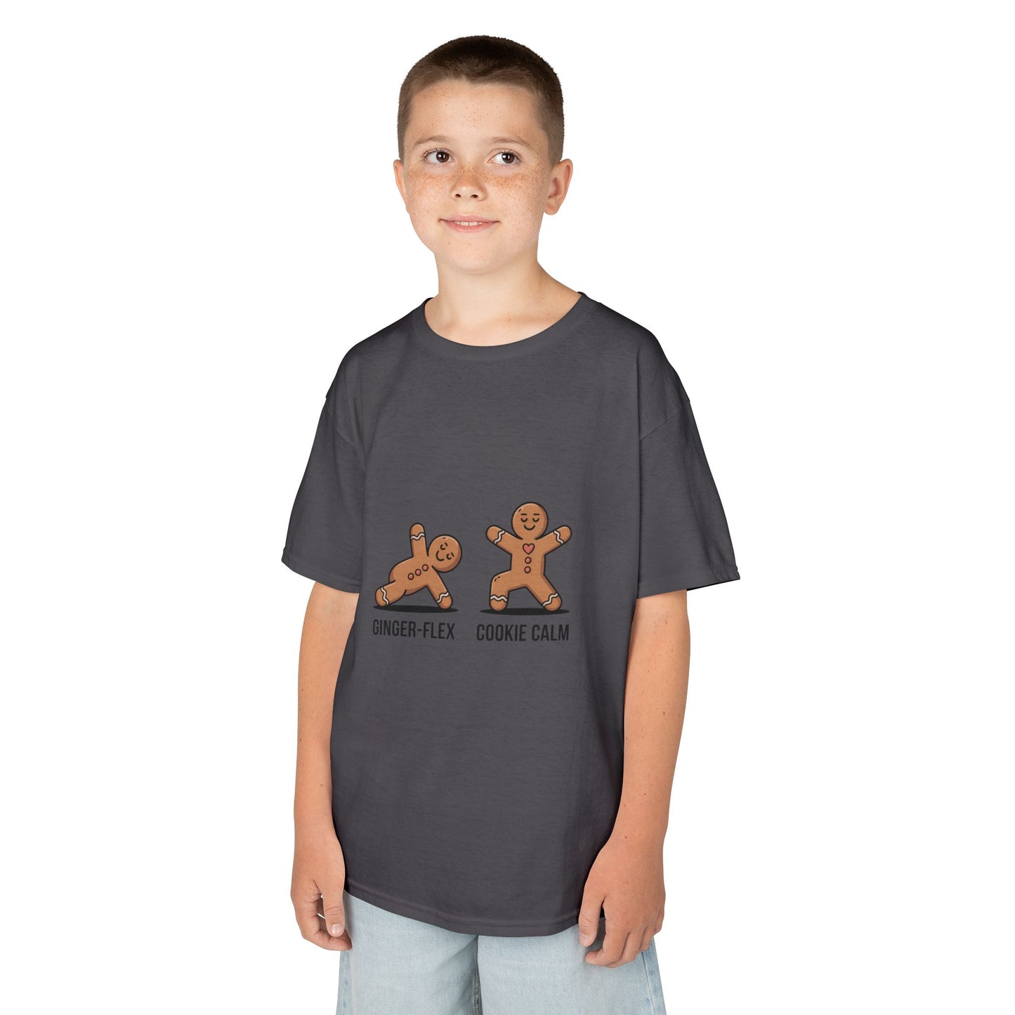 Gingerbread Workout Kids Tee - Ginger-Flex & Cookie Calm Design