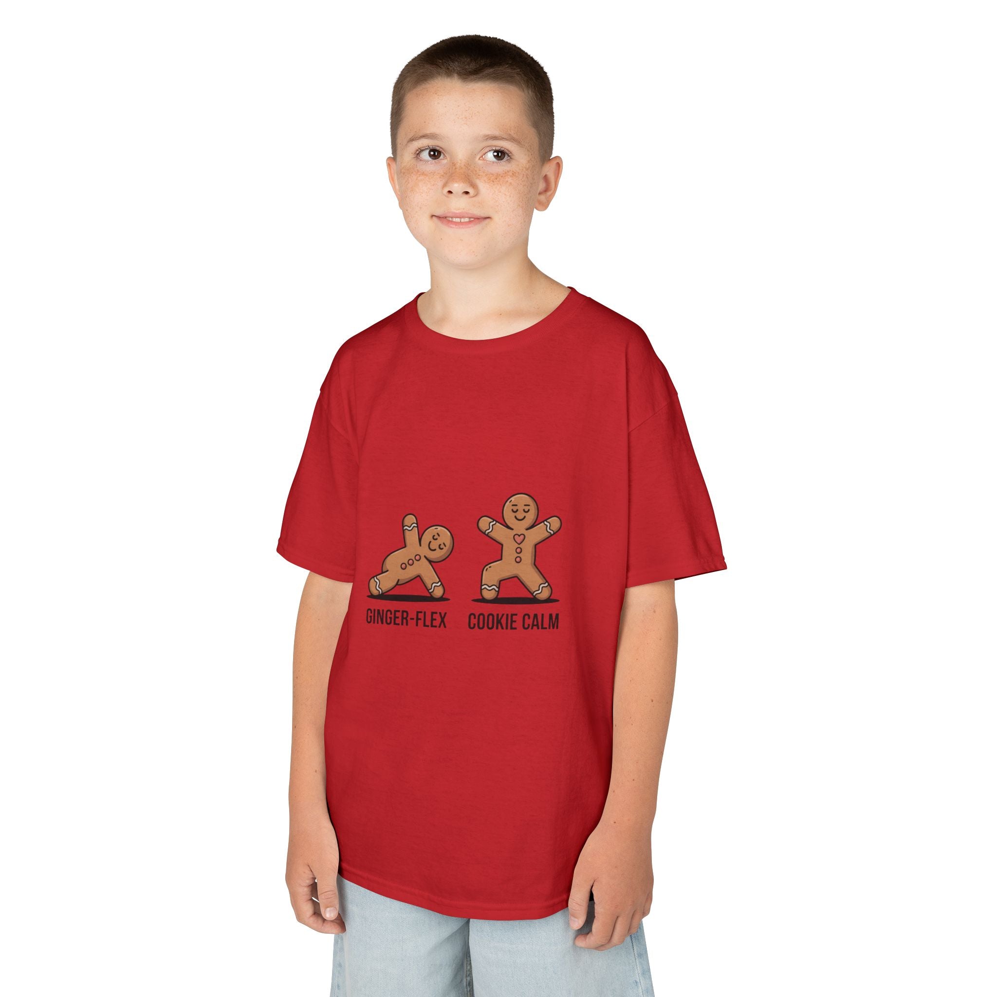 Gingerbread Workout Kids Tee - Ginger-Flex & Cookie Calm Design