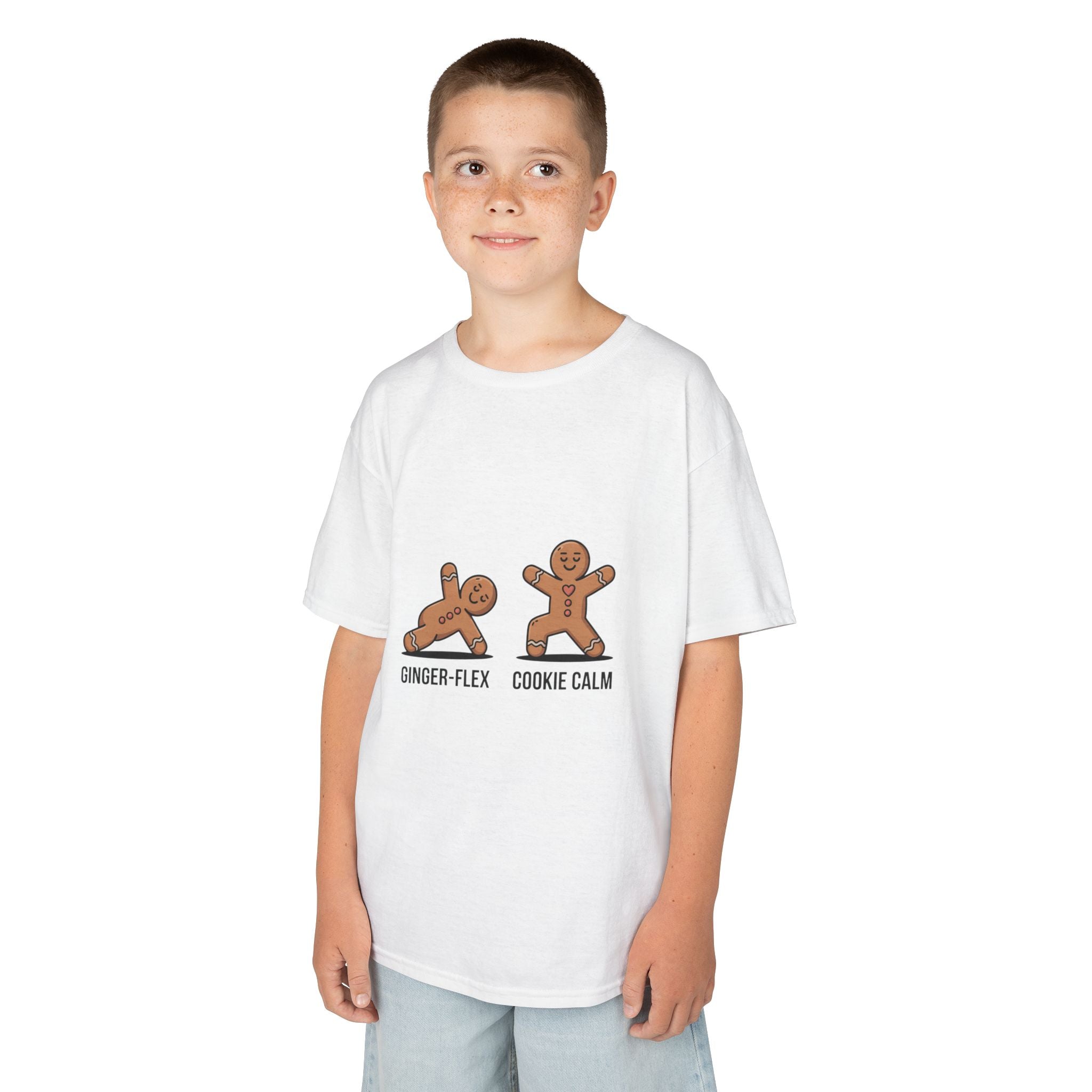 Gingerbread Workout Kids Tee - Ginger-Flex & Cookie Calm Design