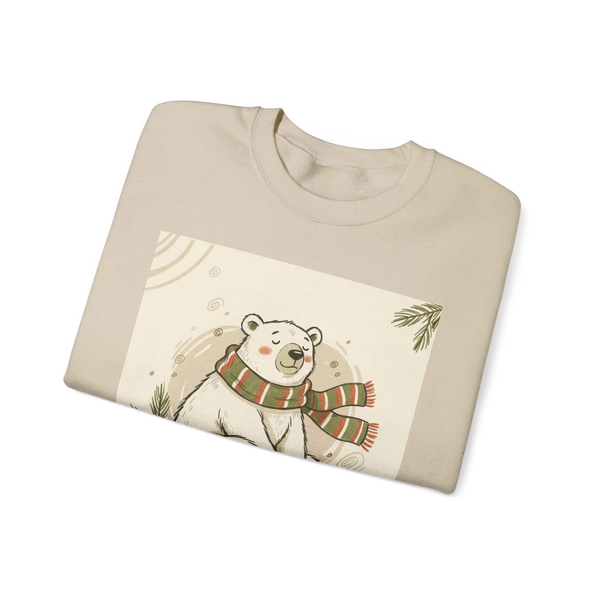 Crewneck Sweatshirt - Chillin' until Christmas - Polar Bear Scarf Design
