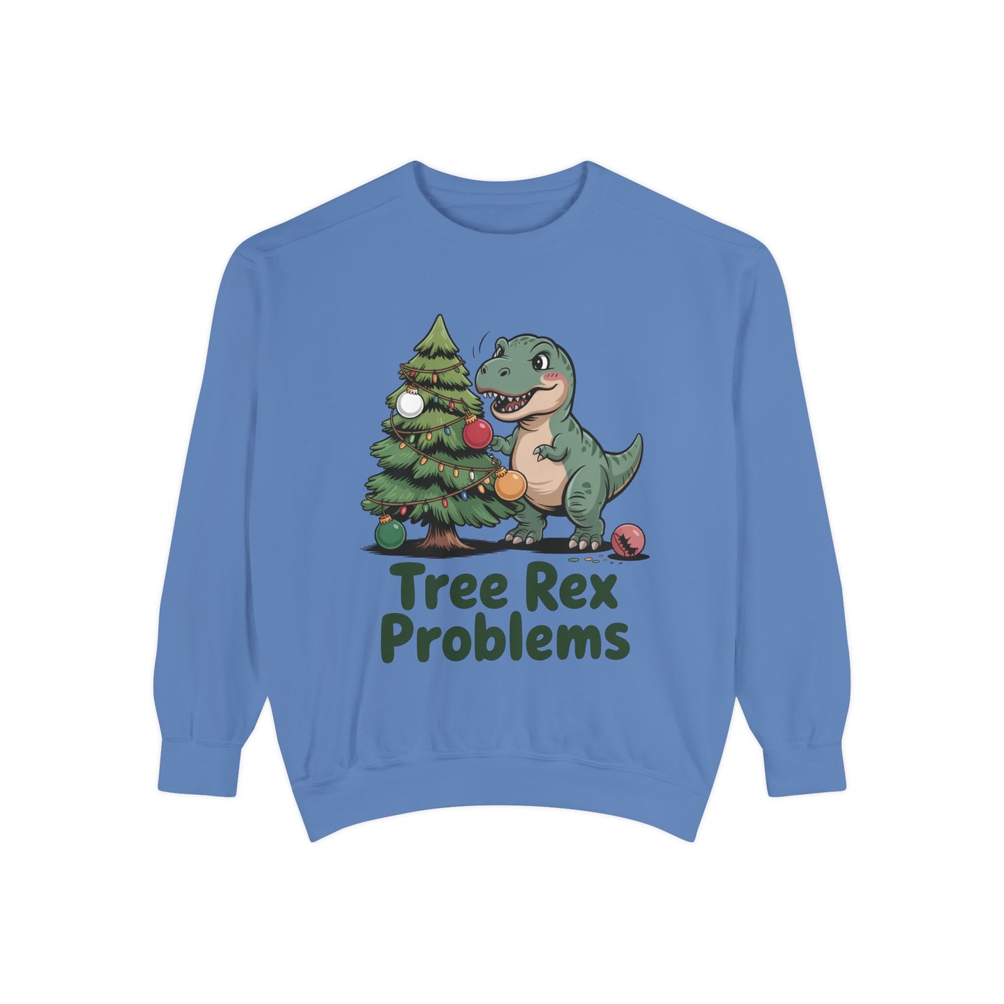 Dinosaur Christmas Sweatshirt - Tree Rex Problems