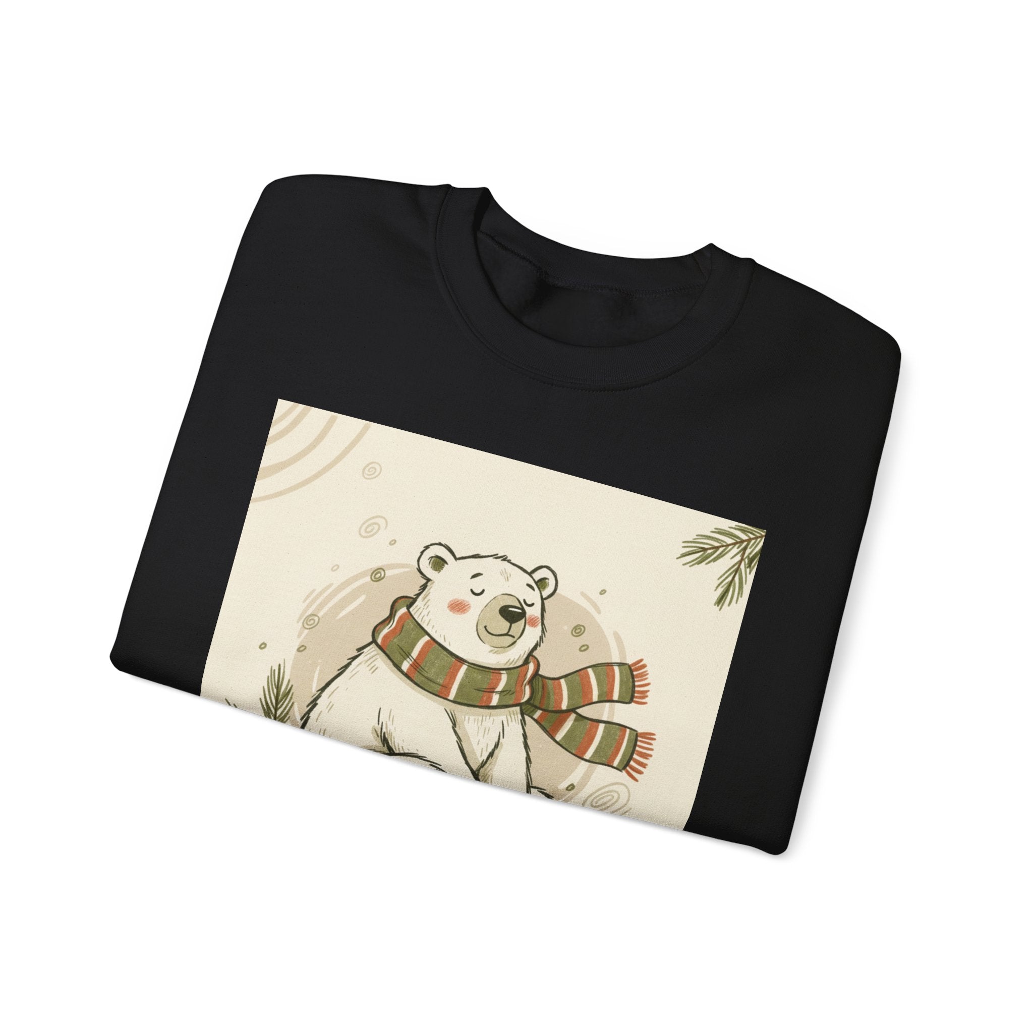 Crewneck Sweatshirt - Chillin' until Christmas - Polar Bear Scarf Design