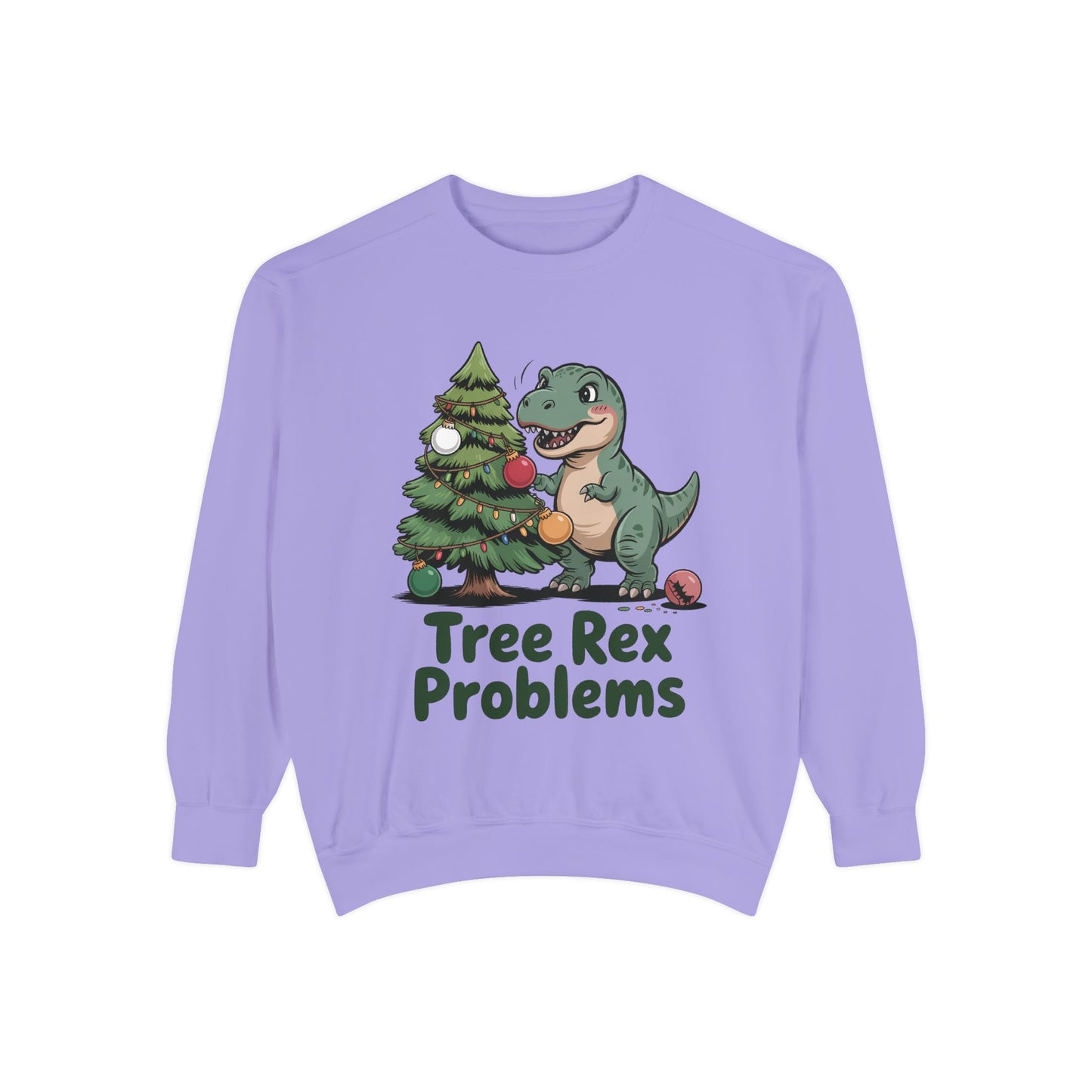 Dinosaur Christmas Sweatshirt - Tree Rex Problems