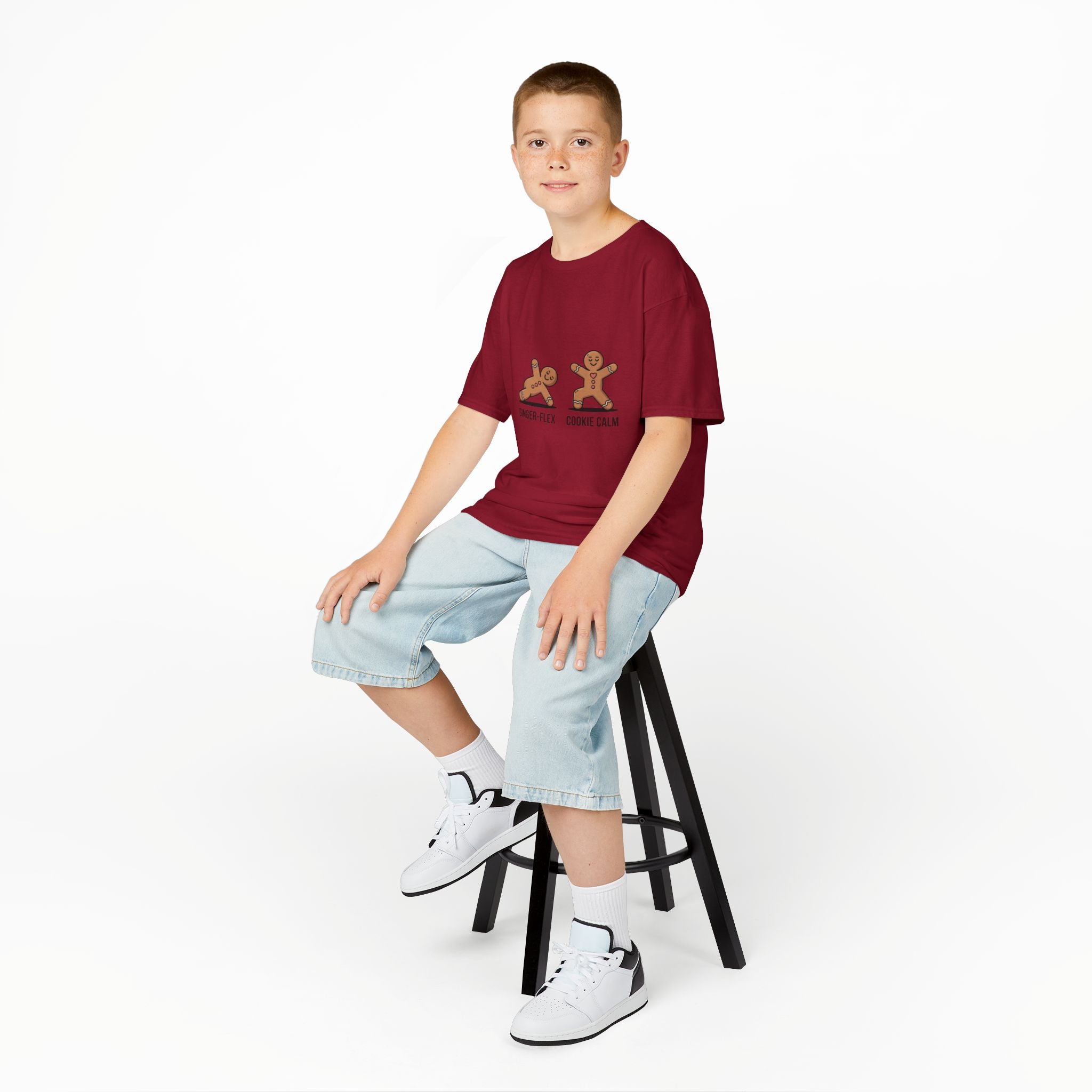 Gingerbread Workout Kids Tee - Ginger-Flex & Cookie Calm Design