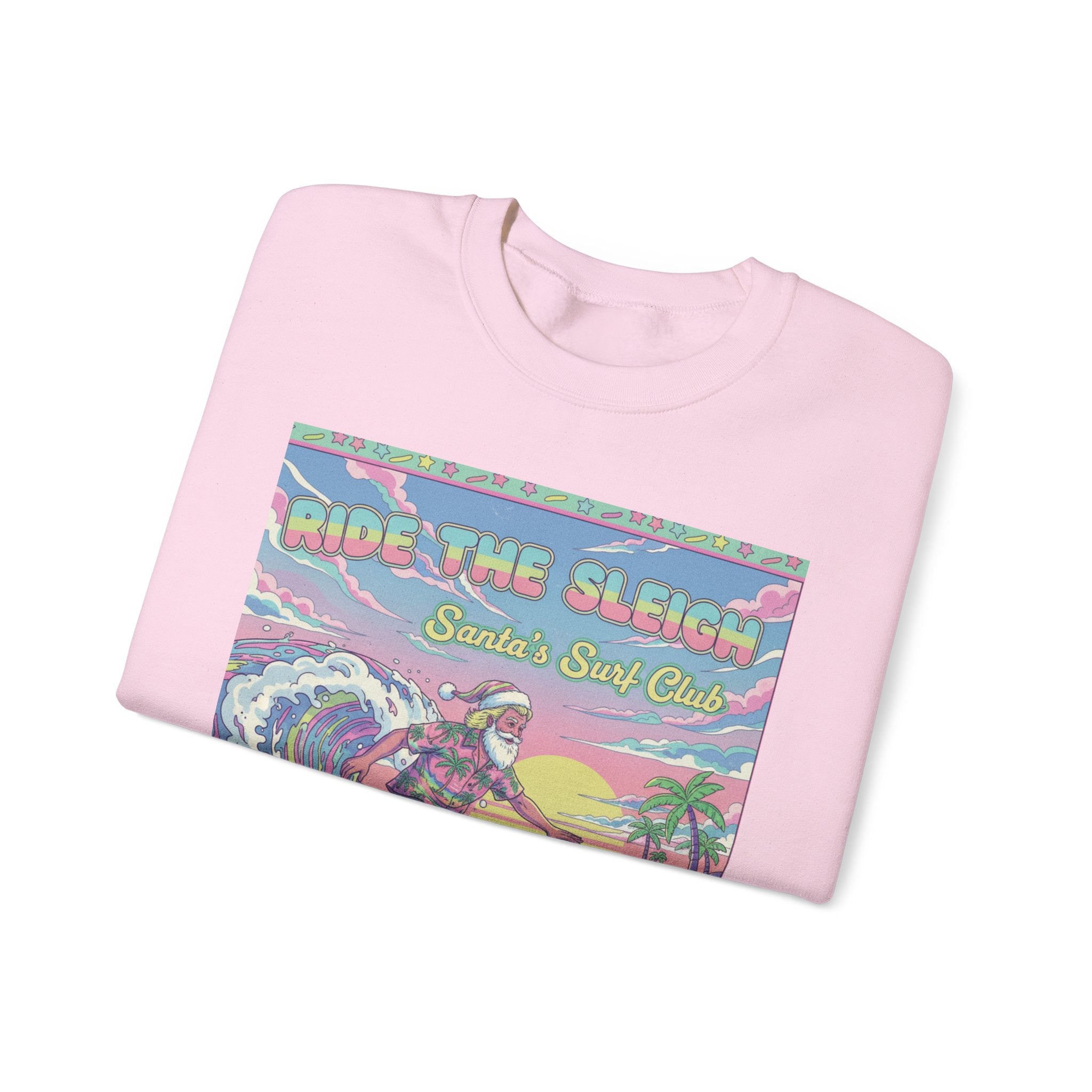 Vintage Santa Surfing Sweatshirt - Ride the Sleigh
