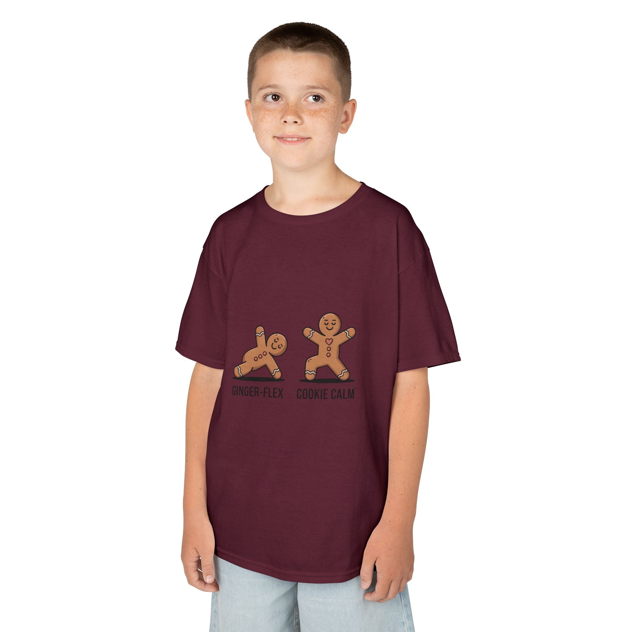 Gingerbread Workout Kids Tee - Ginger-Flex & Cookie Calm Design