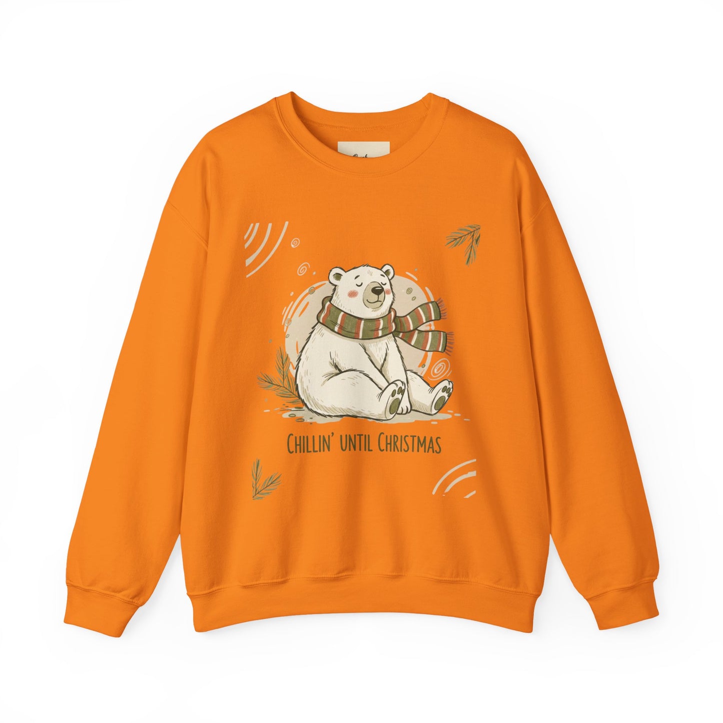 Crewneck Sweatshirt - Chillin' until Christmas - Polar Bear Scarf Design