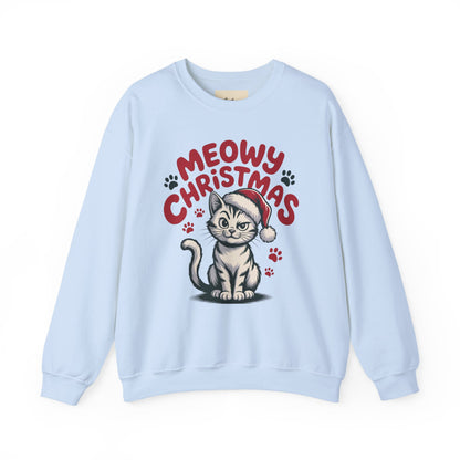 Christmas Sweatshirt - Sassy Cat Meowy Christmas