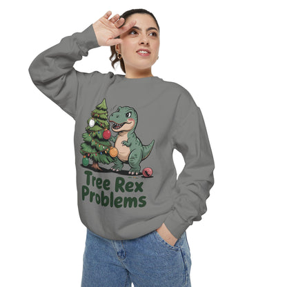 Dinosaur Christmas Sweatshirt - Tree Rex Problems