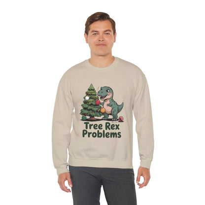 Get festive with the Christmas Crewneck Sweatshirt – Tree Rex Problems. Cozy, fun, and ideal for holiday parties or gifting this season.