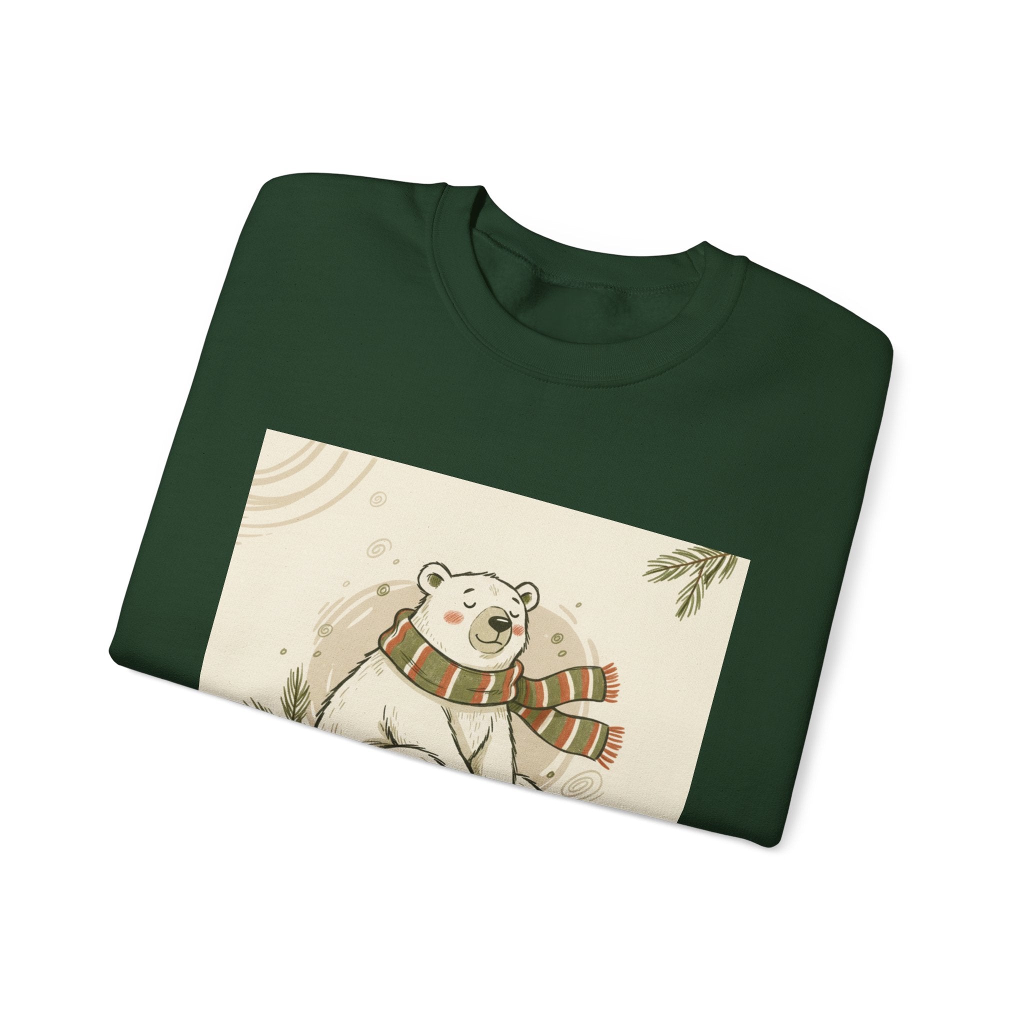 Crewneck Sweatshirt - Chillin' until Christmas - Polar Bear Scarf Design