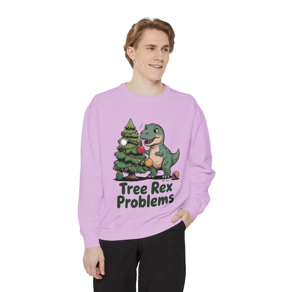 Dinosaur Christmas Sweatshirt - Tree Rex Problems