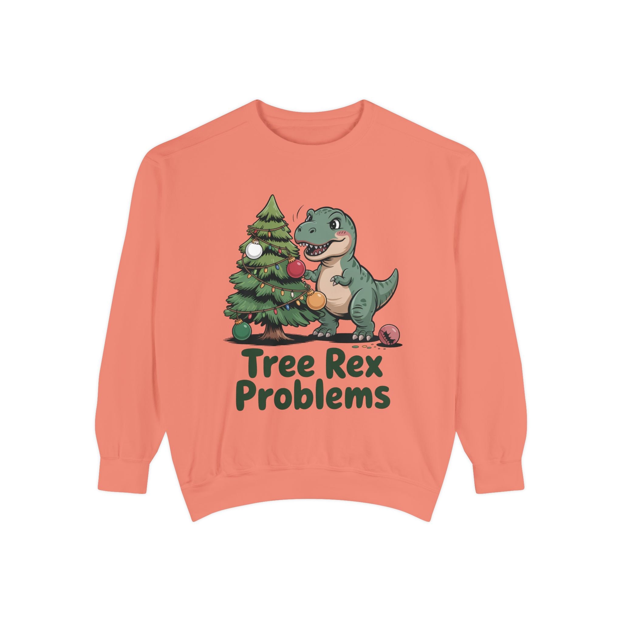 Dinosaur Christmas Sweatshirt - Tree Rex Problems