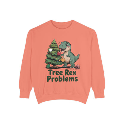 Dinosaur Christmas Sweatshirt - Tree Rex Problems