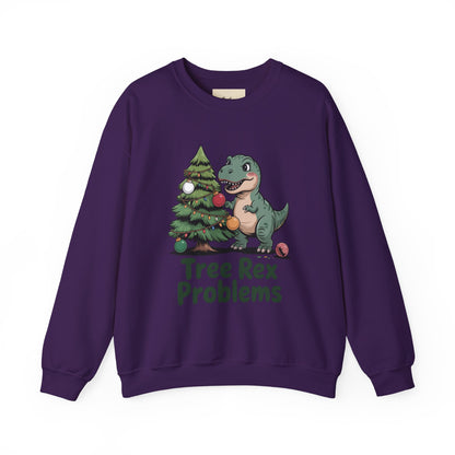 Get festive with the Christmas Crewneck Sweatshirt – Tree Rex Problems. Cozy, fun, and ideal for holiday parties or gifting this season.