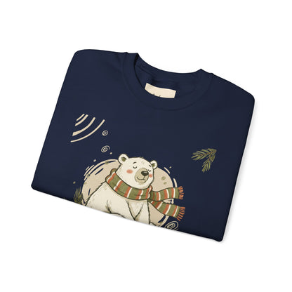 Crewneck Sweatshirt - Chillin' until Christmas - Polar Bear Scarf Design