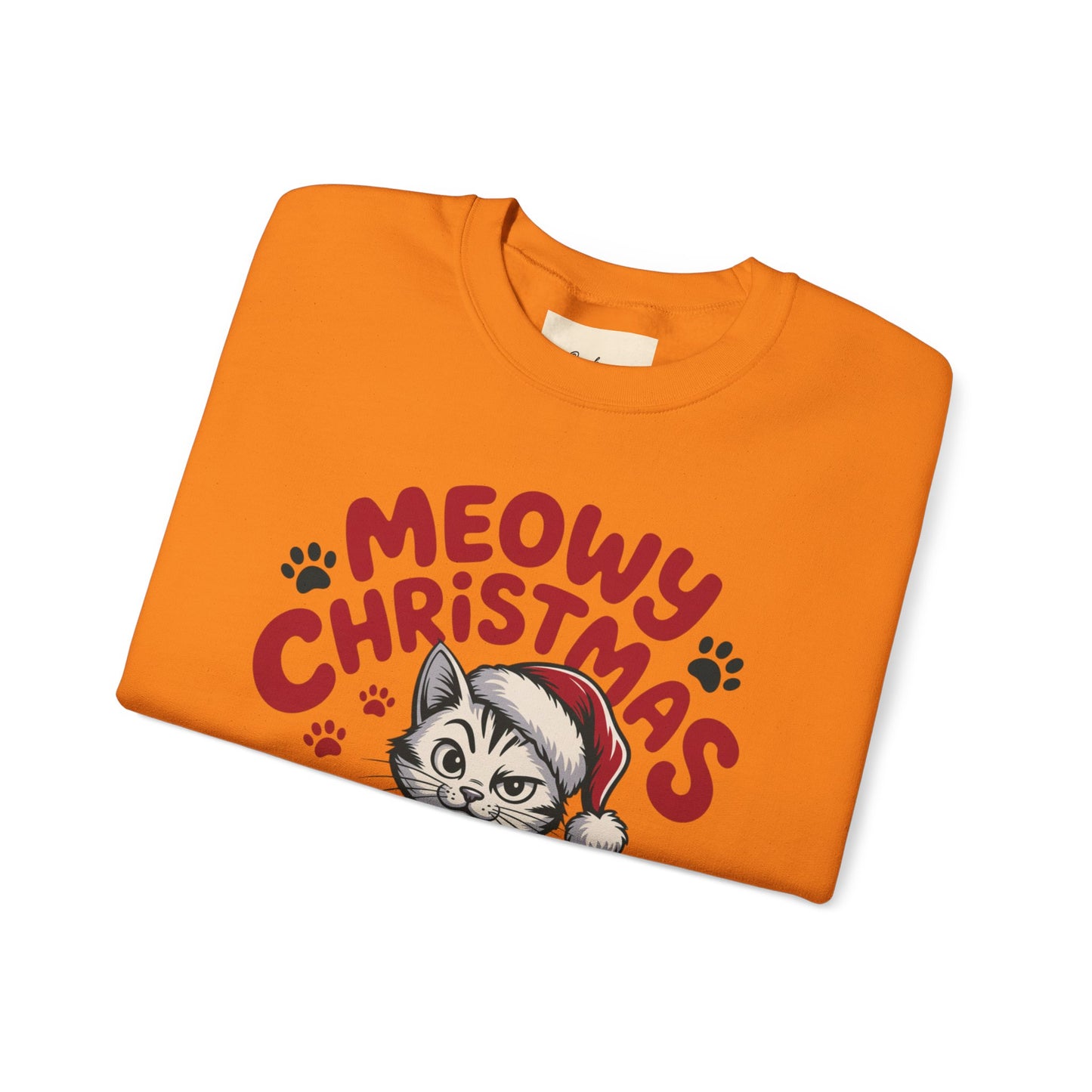 Christmas Sweatshirt - Sassy Cat Meowy Christmas