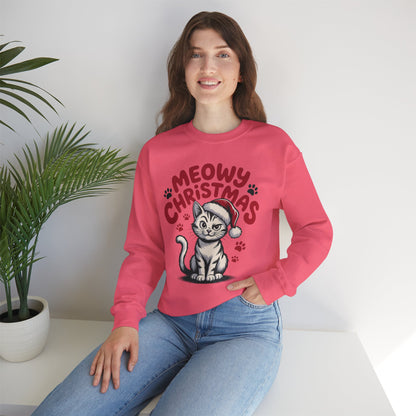 Christmas Sweatshirt - Sassy Cat Meowy Christmas