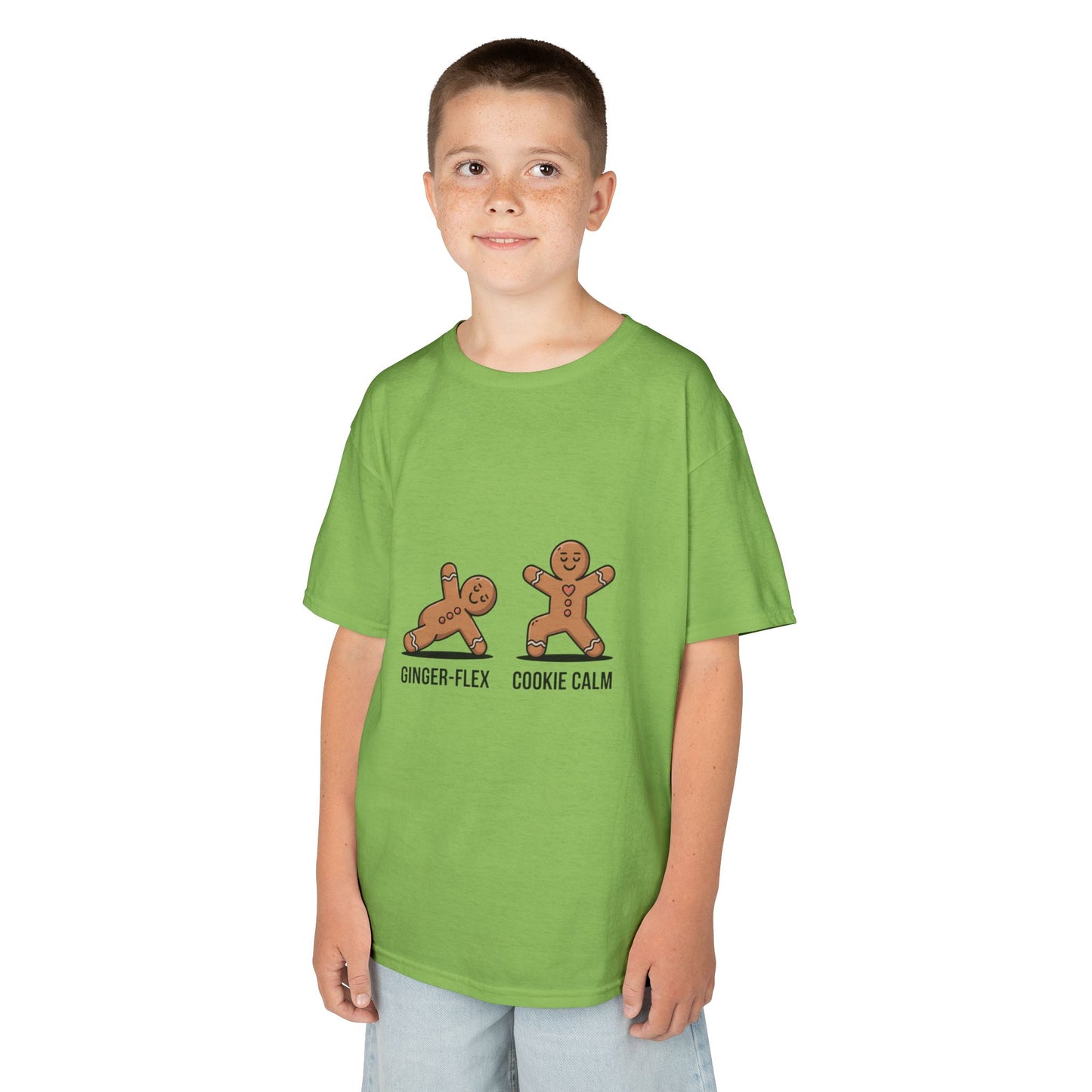 Gingerbread Workout Kids Tee - Ginger-Flex & Cookie Calm Design