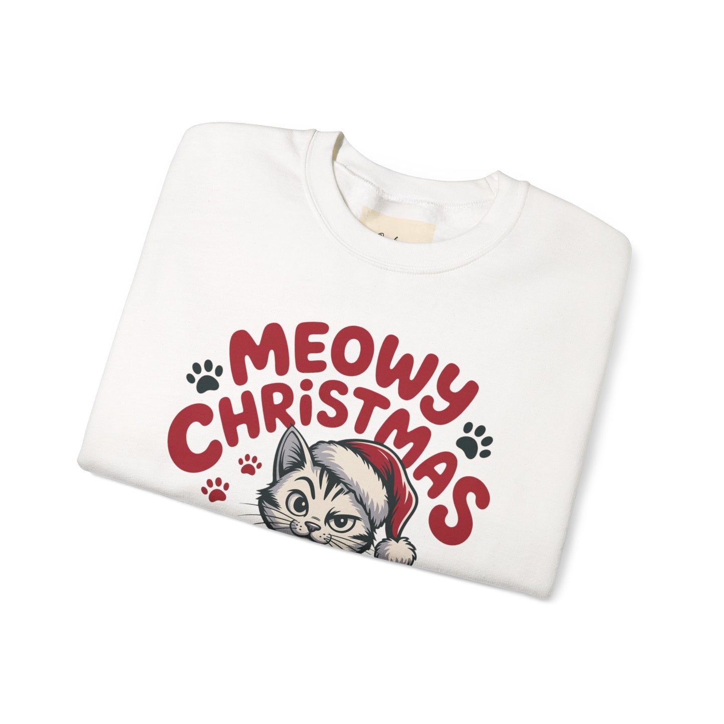 Christmas Sweatshirt - Sassy Cat Meowy Christmas