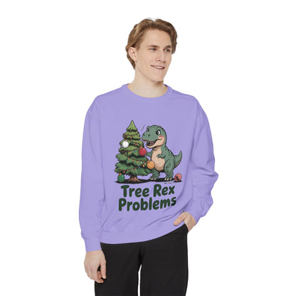 Dinosaur Christmas Sweatshirt - Tree Rex Problems