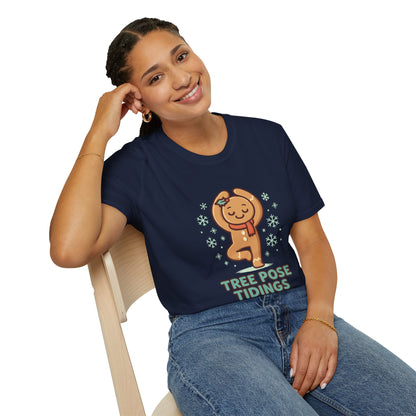 Yoga Gingerbread Man T-Shirt - Tree Pose Tidings