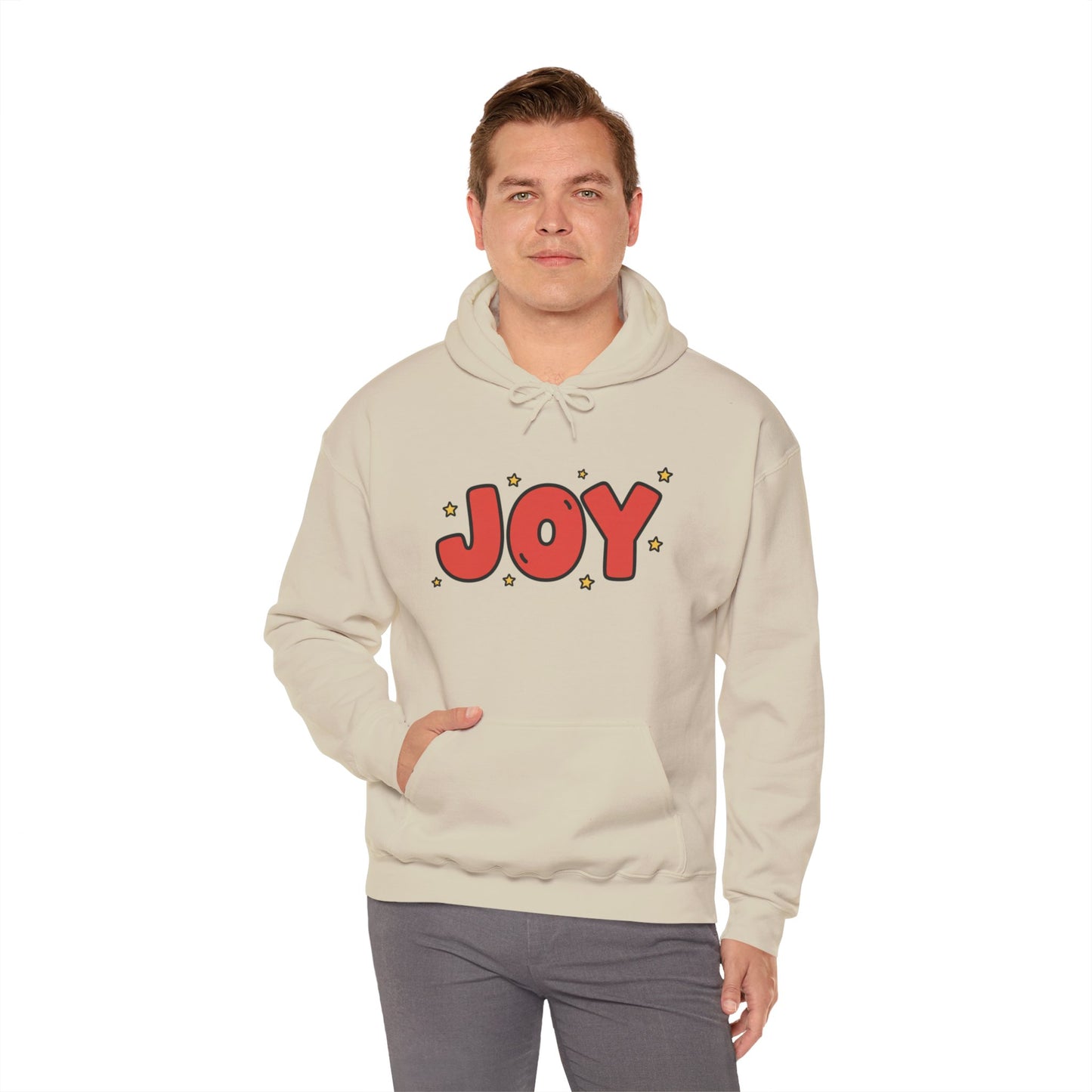 joy unisex hoodie in Bold Red,