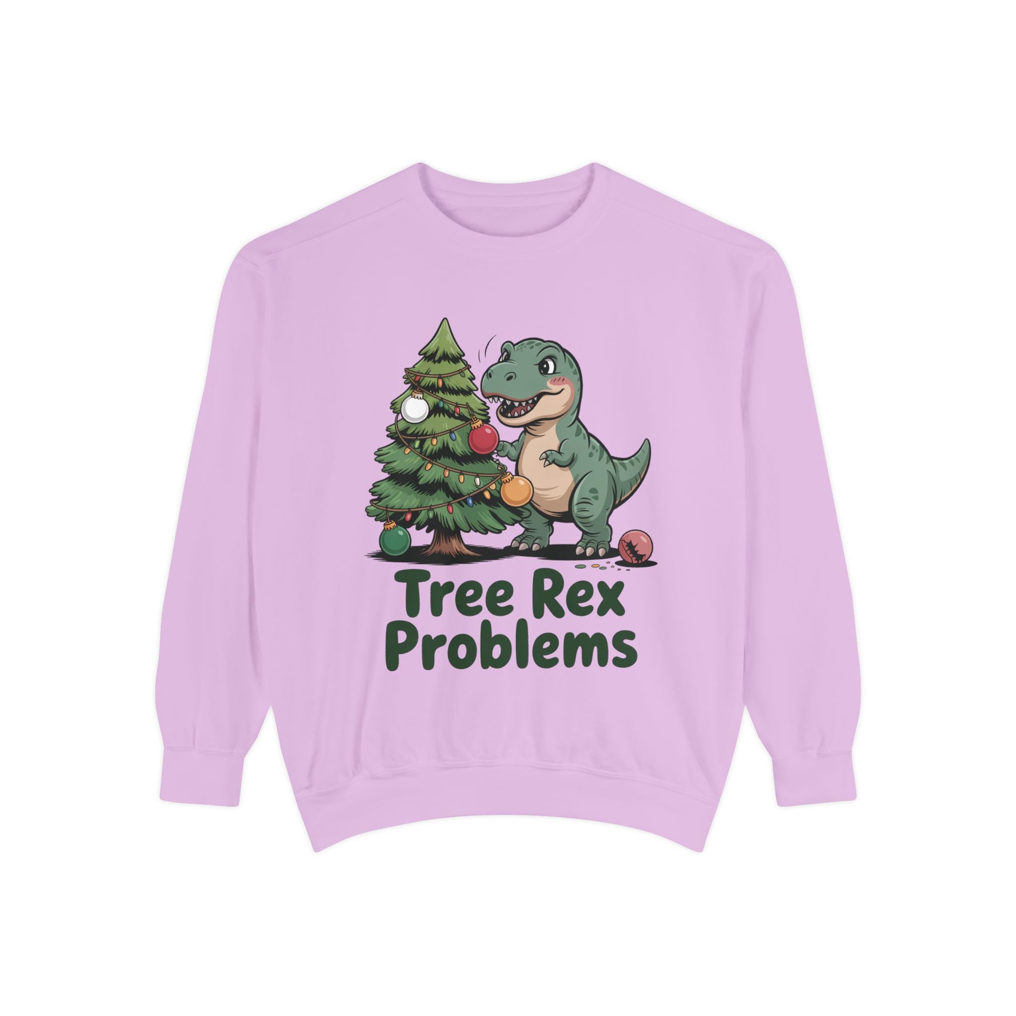Dinosaur Christmas Sweatshirt - Tree Rex Problems