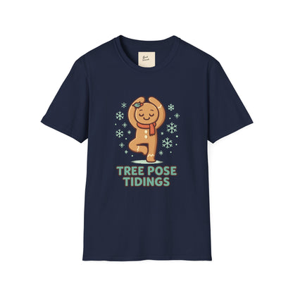 Yoga Gingerbread Man T-Shirt - Tree Pose Tidings