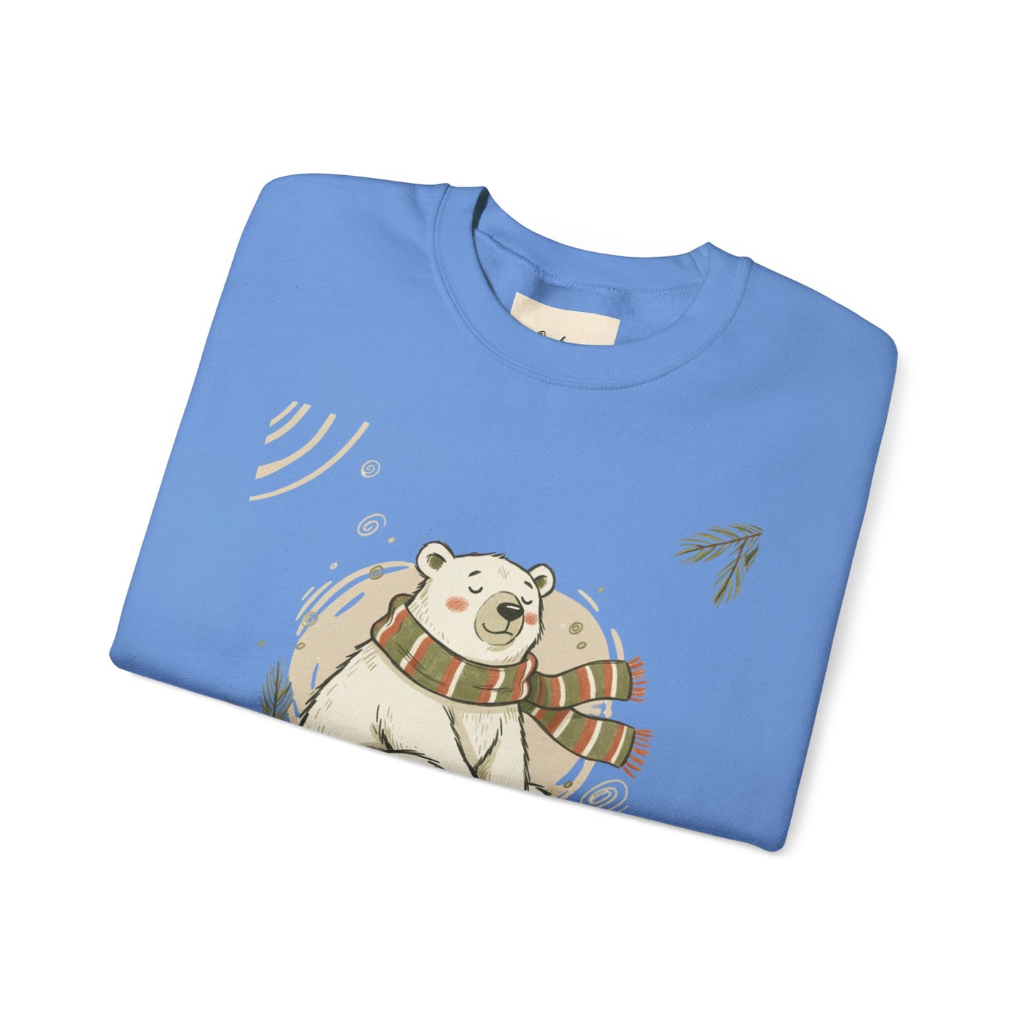 Crewneck Sweatshirt - Chillin' until Christmas - Polar Bear Scarf Design