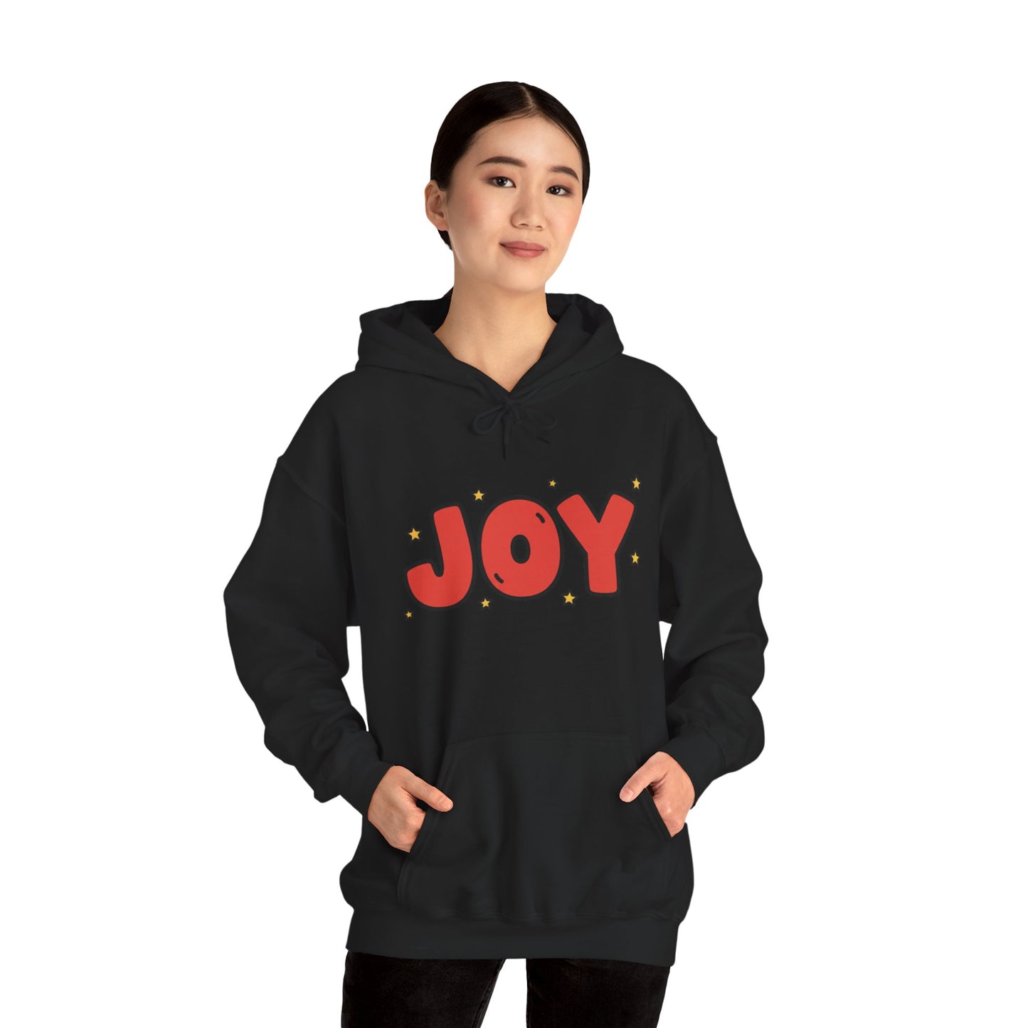 joy unisex hoodie in Bold Red,
