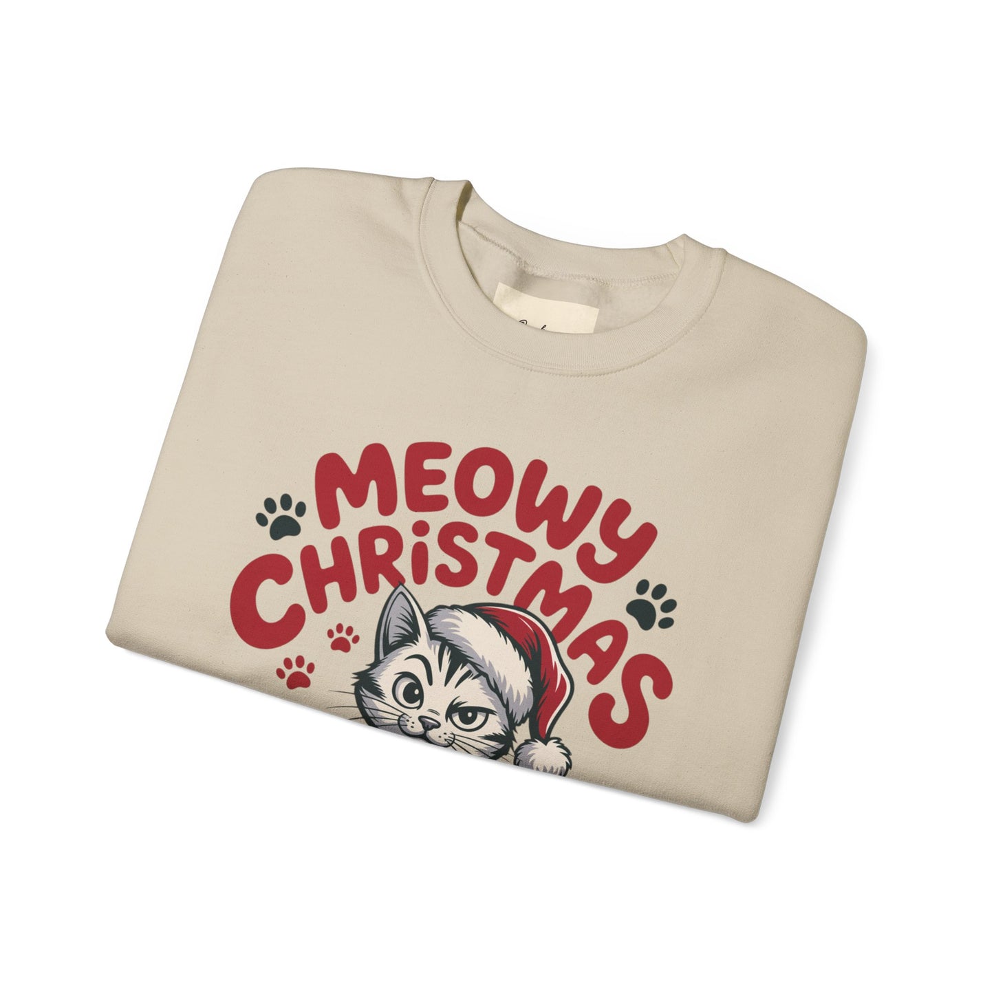 Christmas Sweatshirt - Sassy Cat Meowy Christmas