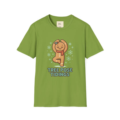 Yoga Gingerbread Man T-Shirt - Tree Pose Tidings