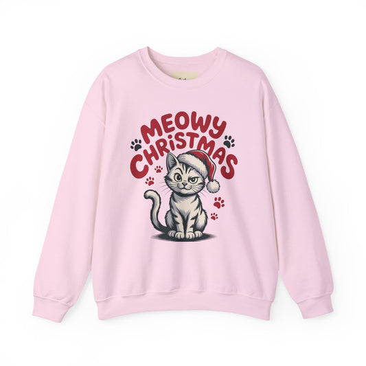 Christmas Sweatshirt - Sassy Cat Meowy Christmas