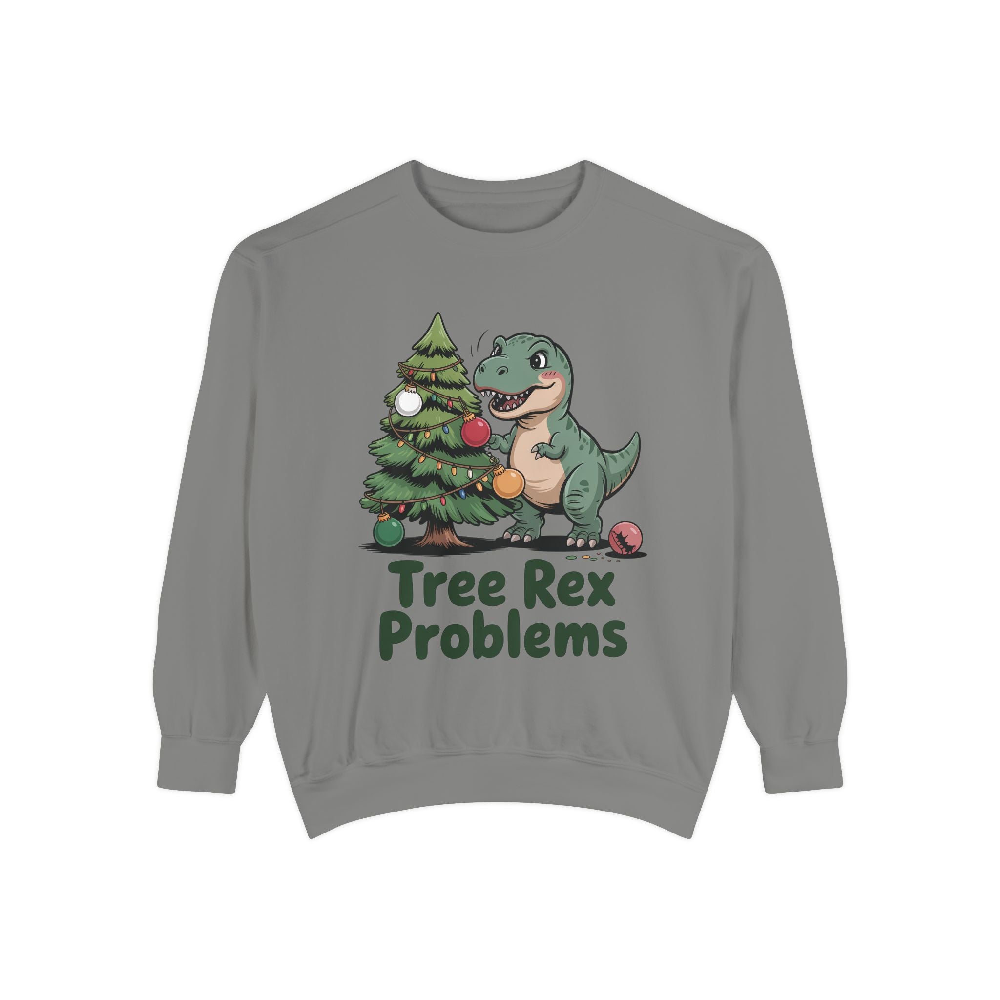 Dinosaur Christmas Sweatshirt - Tree Rex Problems